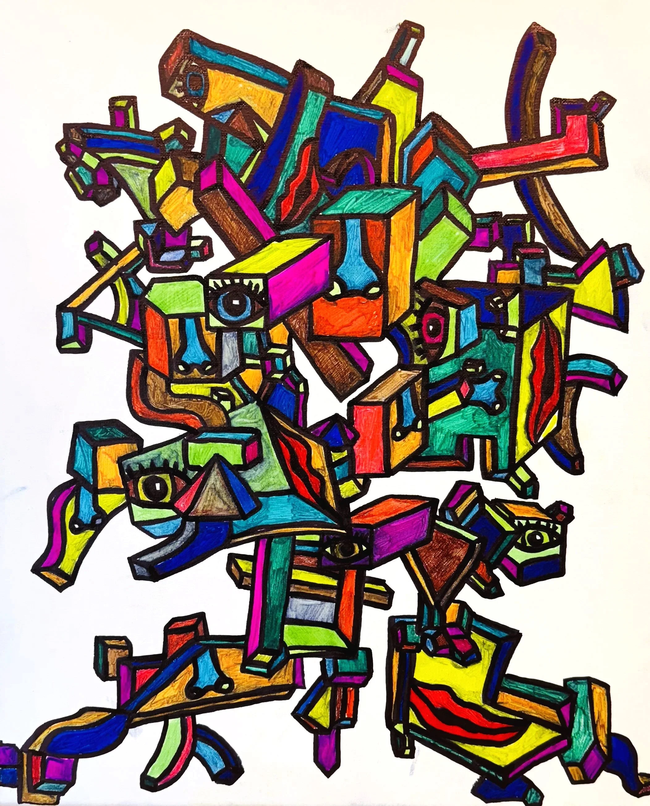 "The Mathematician "
10 x 20,
Sharpie - Canvas,
2025