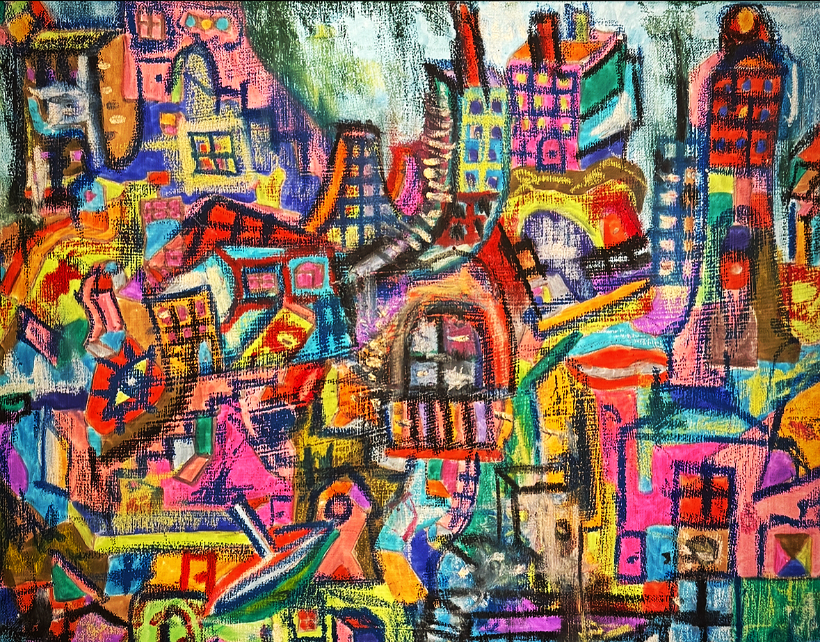 City of Anthopilis
30" x 20",
Mixed Media - Canvas, 
2025