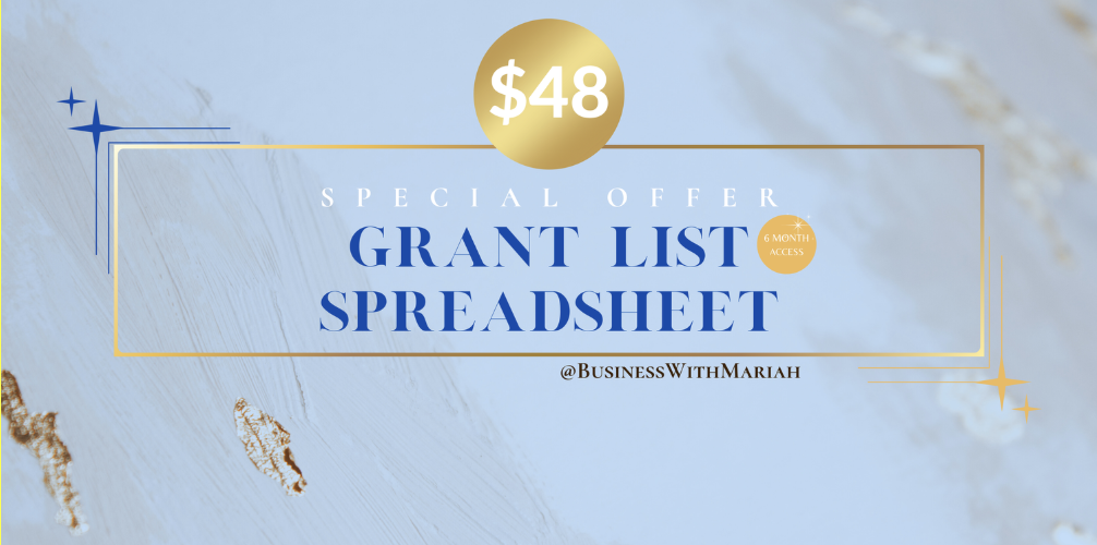 Grant list spreadsheet