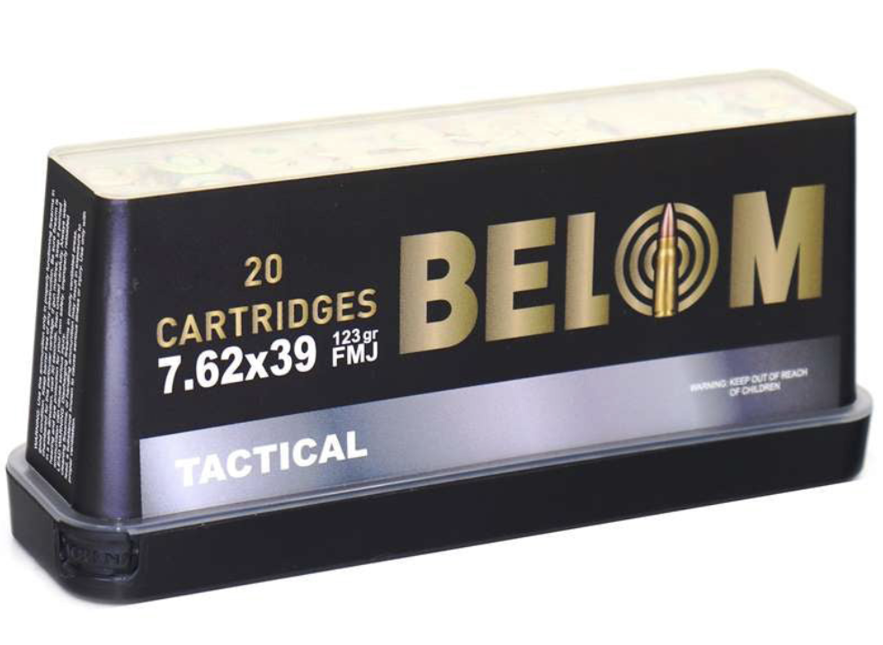 Belom Tactical 7.62x39mm Ammo 123 Grain Full Metal Jacket - 20 cartridges