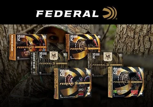 
Spring Savings Slam   Promotion #: R10408
Buy at least two (2) boxes of qualifying* Federal® or Federal Premium® turkey shotshell ammunition** to get a rebate of up to $100.00 back.

*Qualifying products limited to:
Federal Strut-Shok — $3.00 rebate