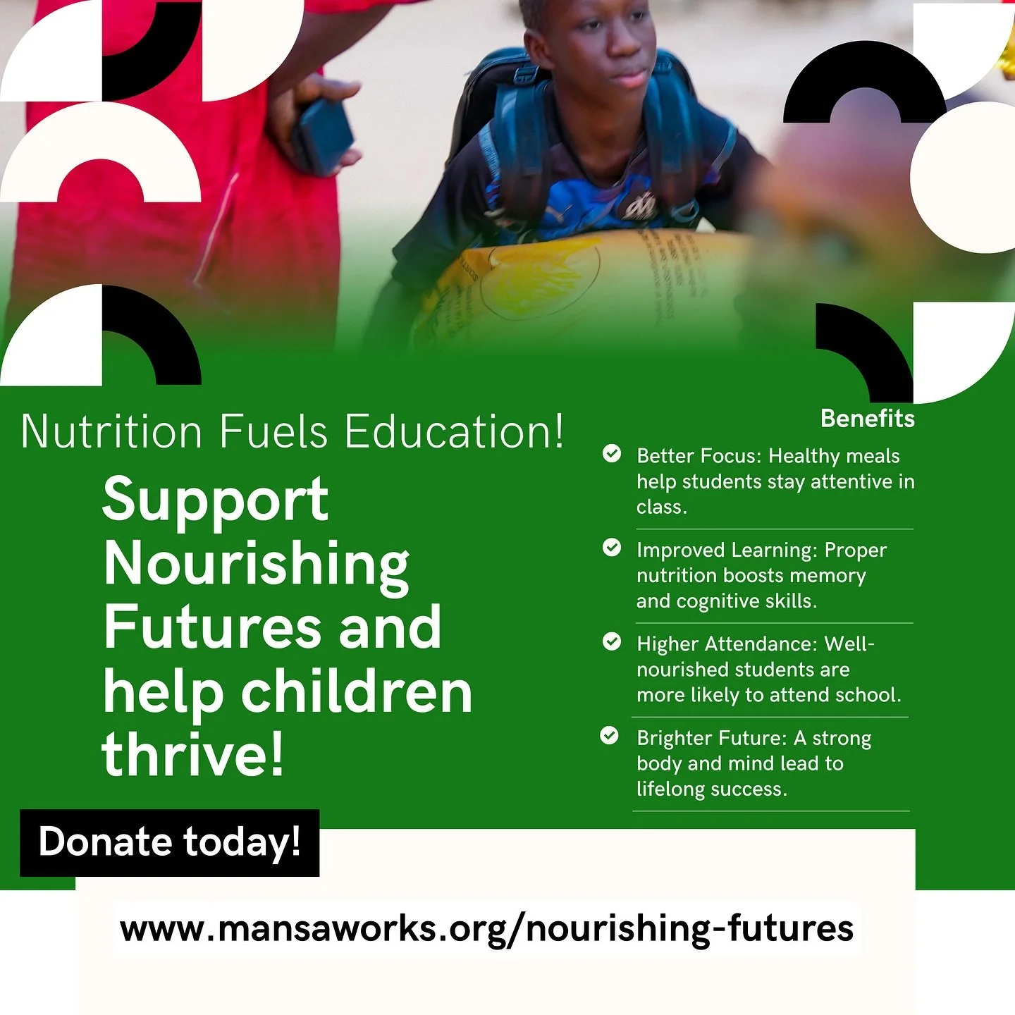 π Nourishing Futures: One Meal at a Time
At Mansa Works, we believe no one should suffer in silence from hunger—especially in hospitals, schools, and villages across rural Africa.
Nourishing Futures is our commitment to fighting food insecur