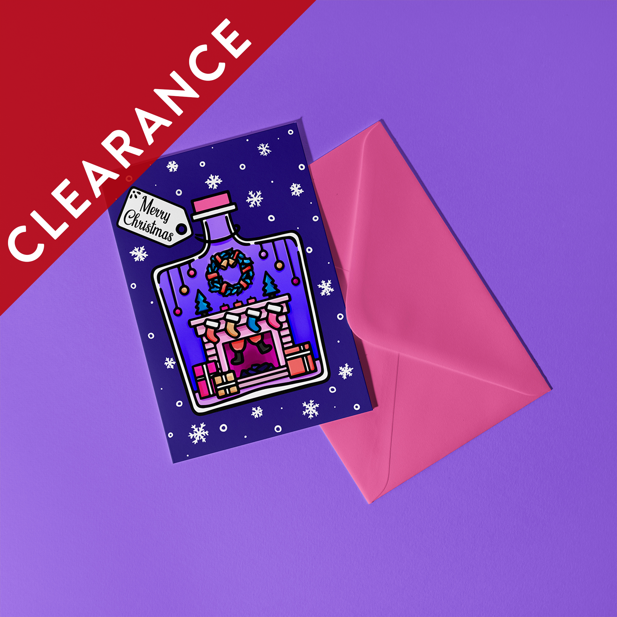 CLEARANCE: Fireplace Christmas Card