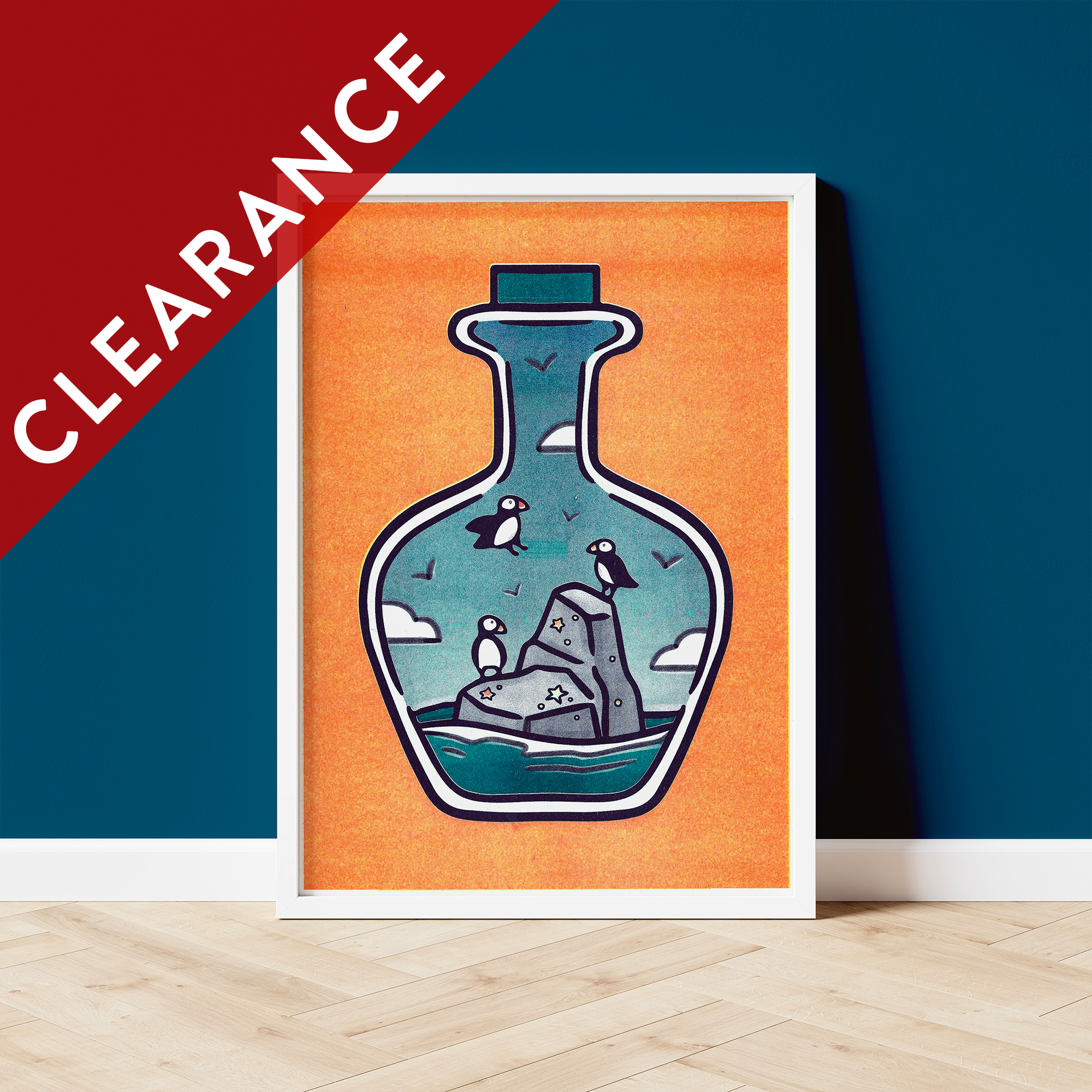 CLEARANCE: Puffin Risograph A4 Print