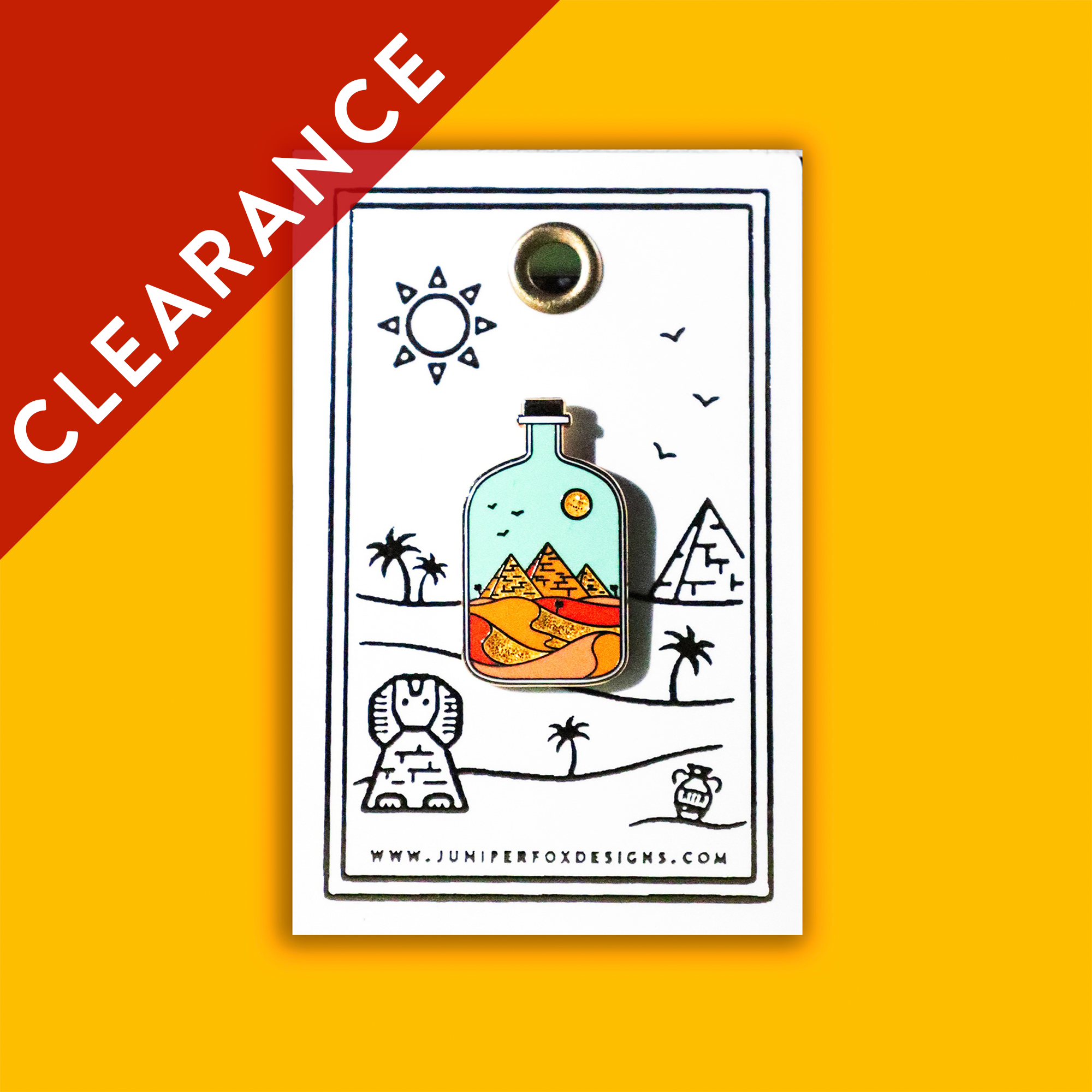 CLEARANCE: Pyramid in a Bottle Enamel Pin