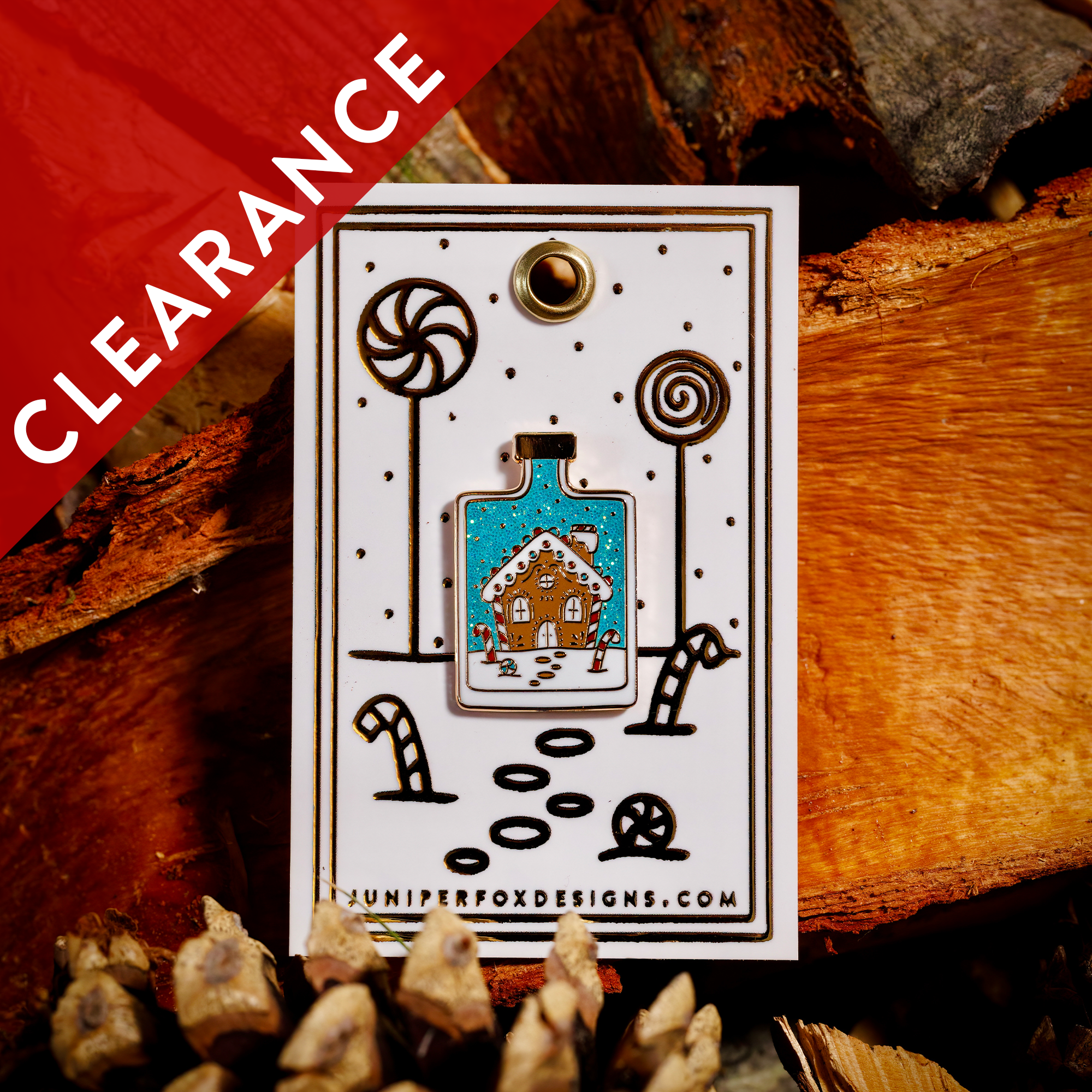 CLEARANCE: Gingerbread House Enamel Pin