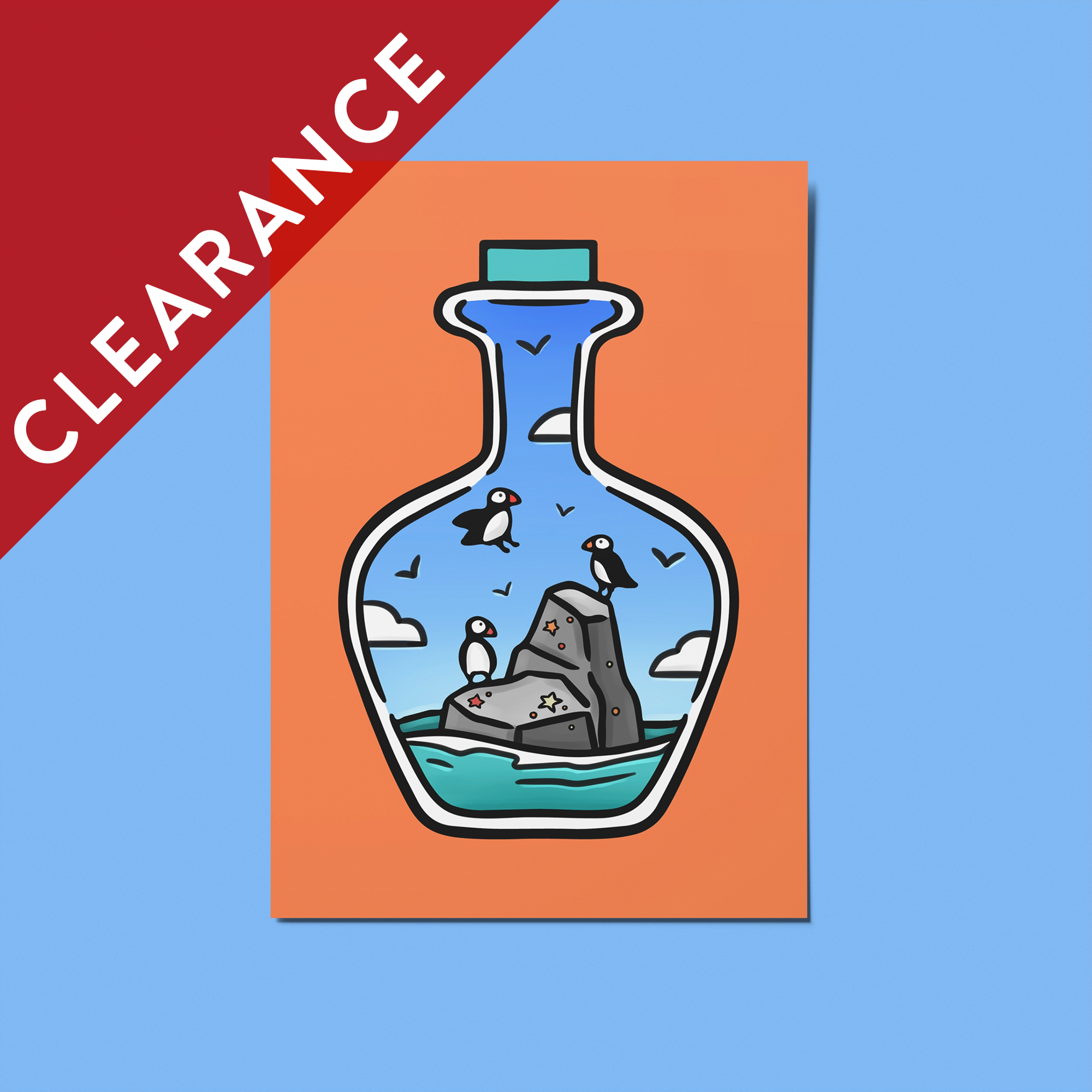 CLEARANCE: Puffin Soft Touch Postcard