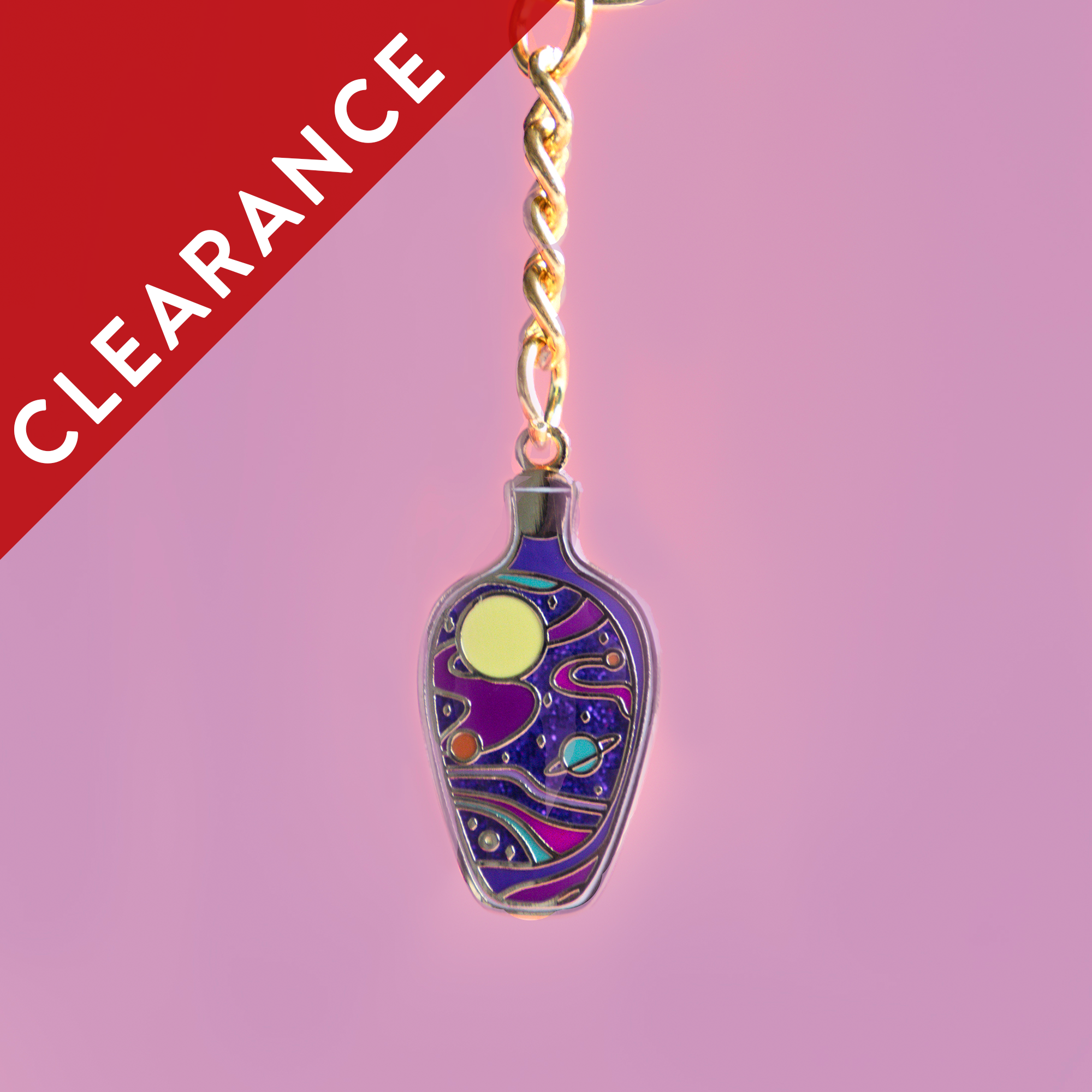 CLEARANCE: Mini Space in a Bottle Keyring