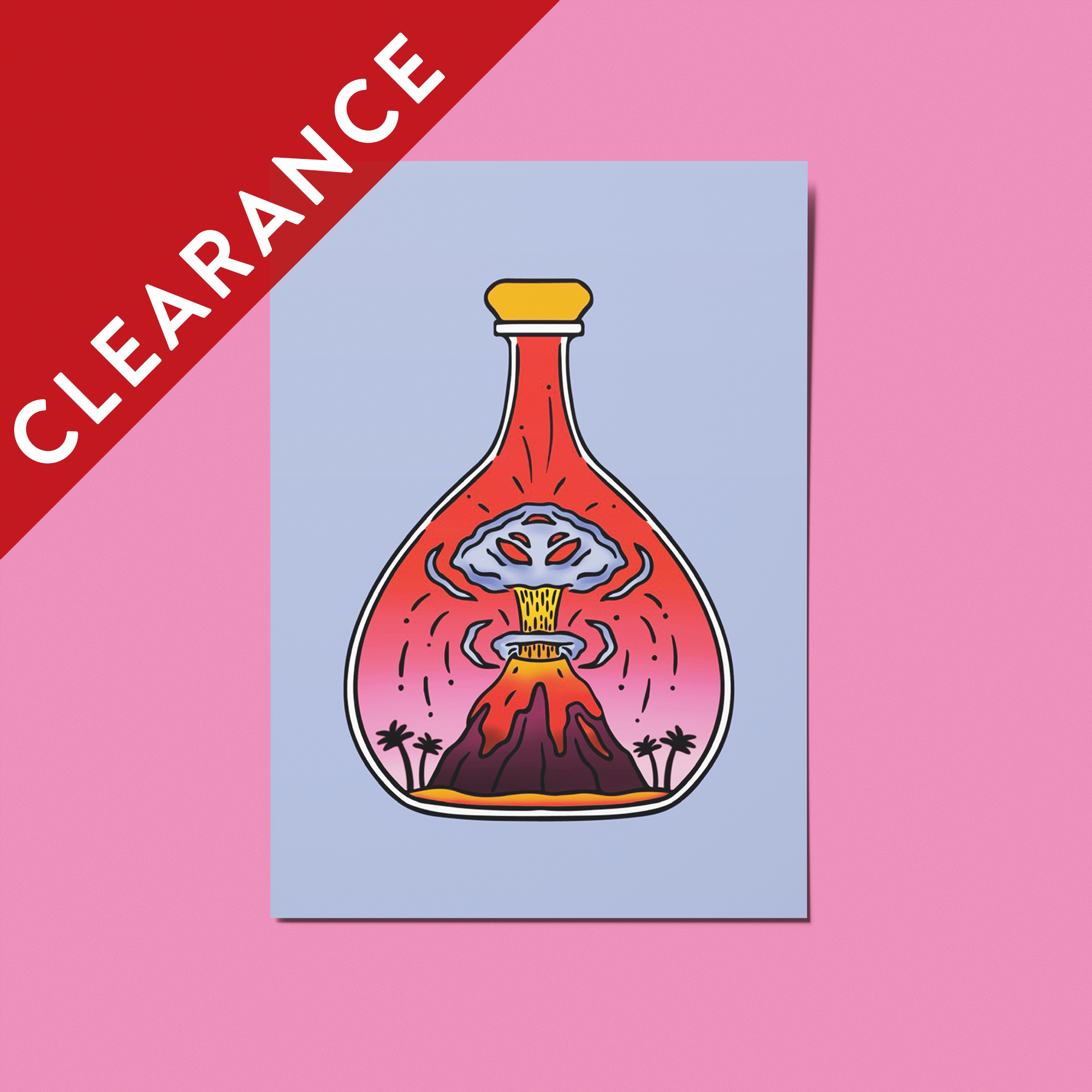 CLEARANCE: Volcano in a Bottle Soft Touch Postcard