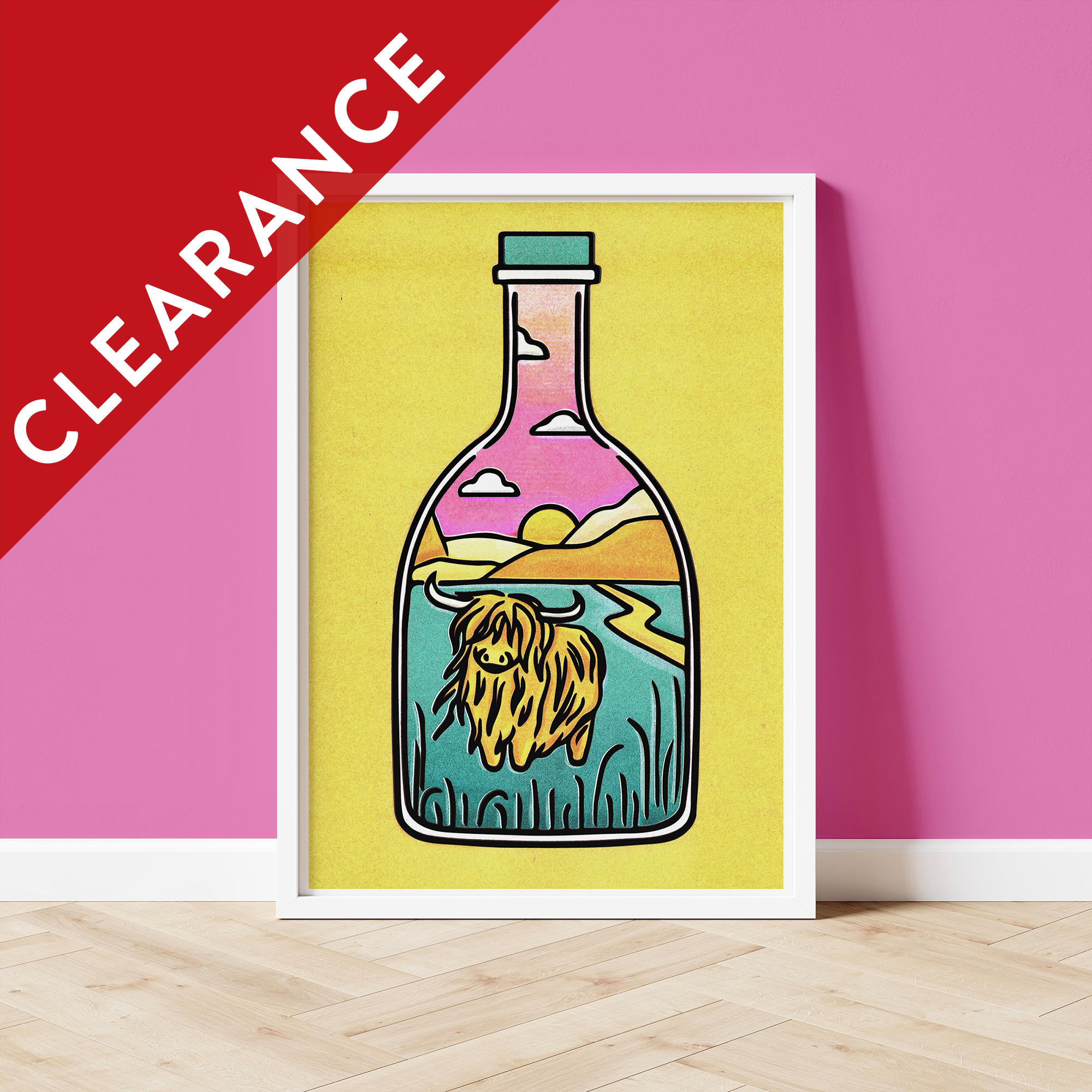 CLEARANCE: Highland Cow Risograph A4 Print