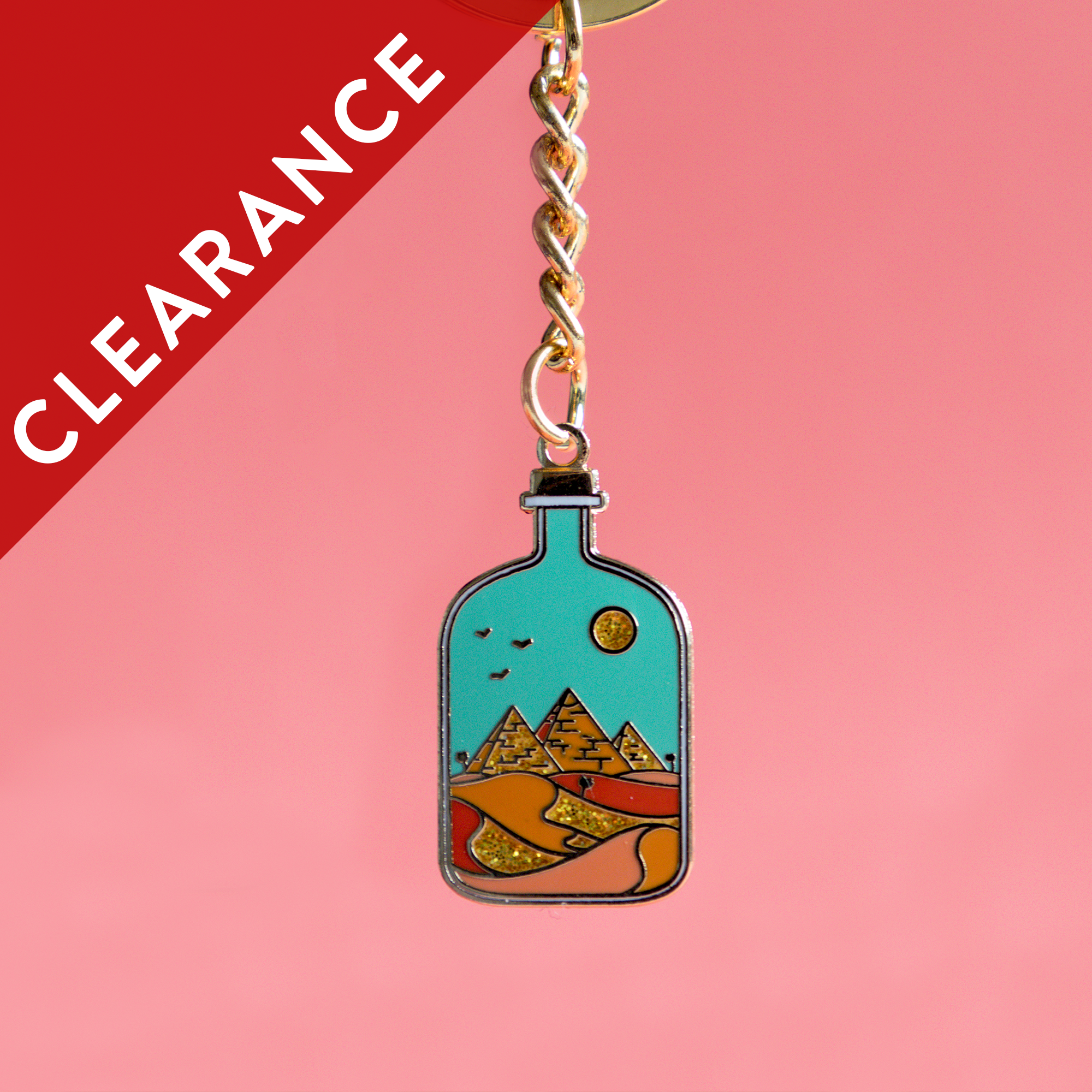 CLEARANCE: Mini Pyramid in a Bottle Keyring