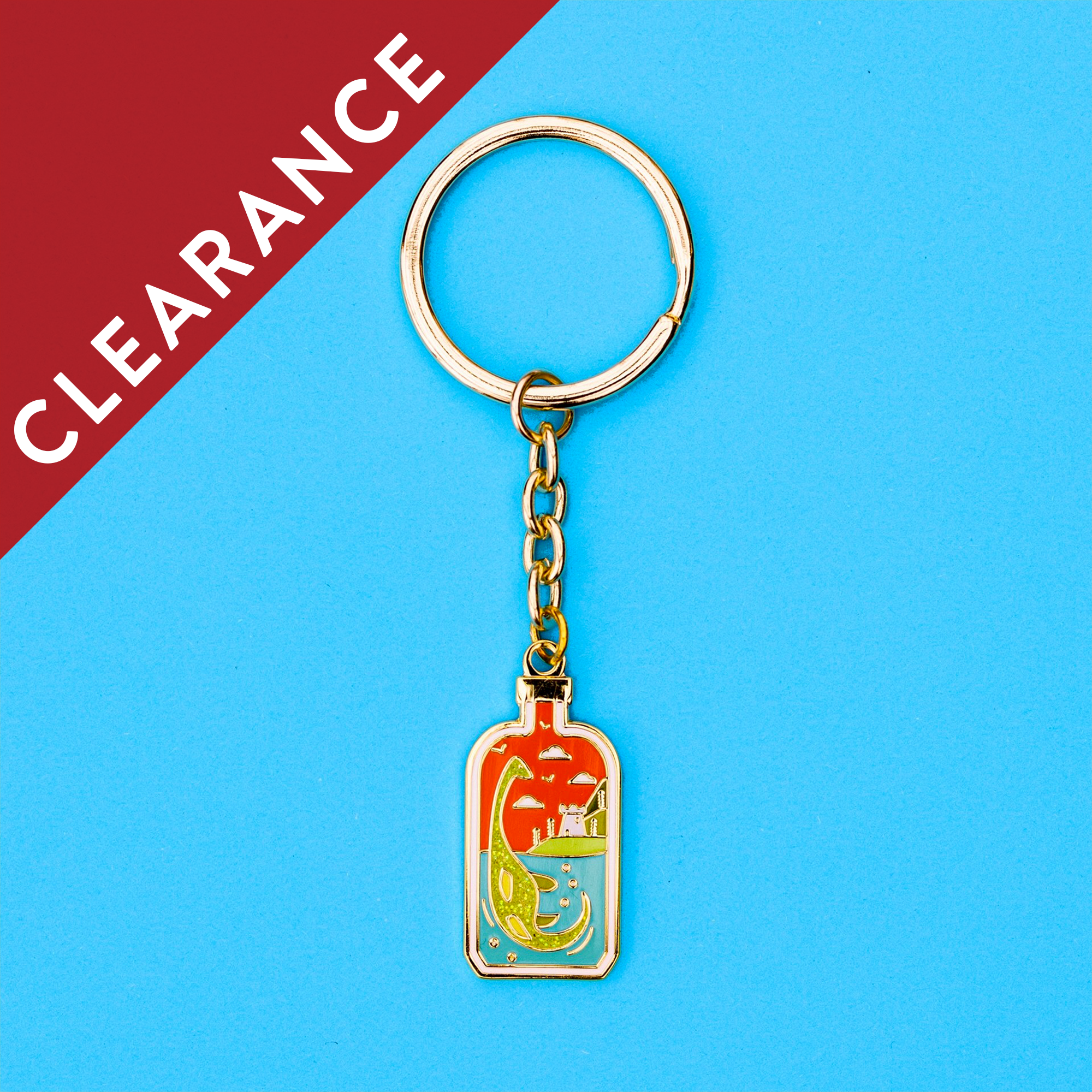 CLEARANCE: Mini Nessie in a Bottle Keyring