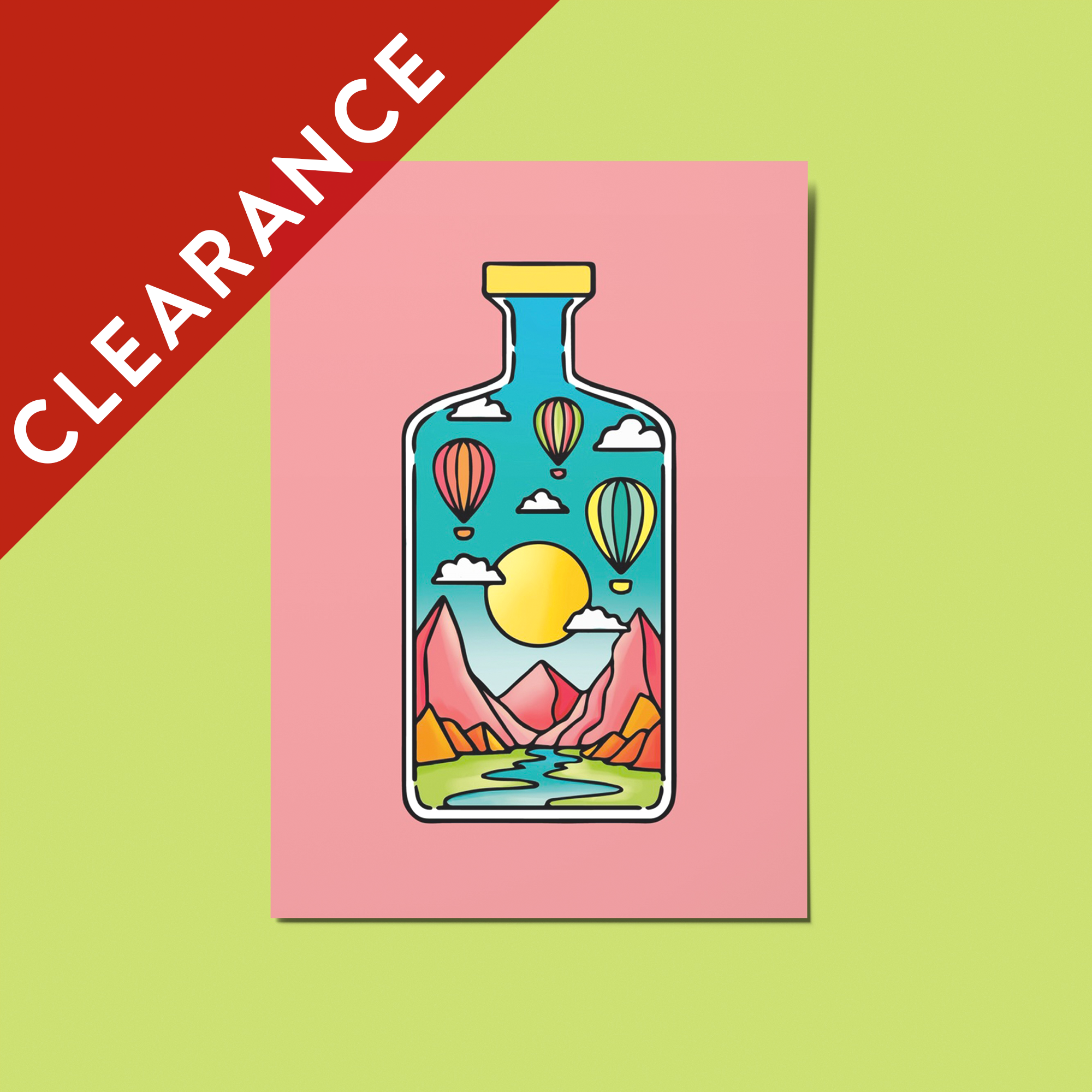 CLEARANCE: Hot Air Balloon Soft Touch Postcard