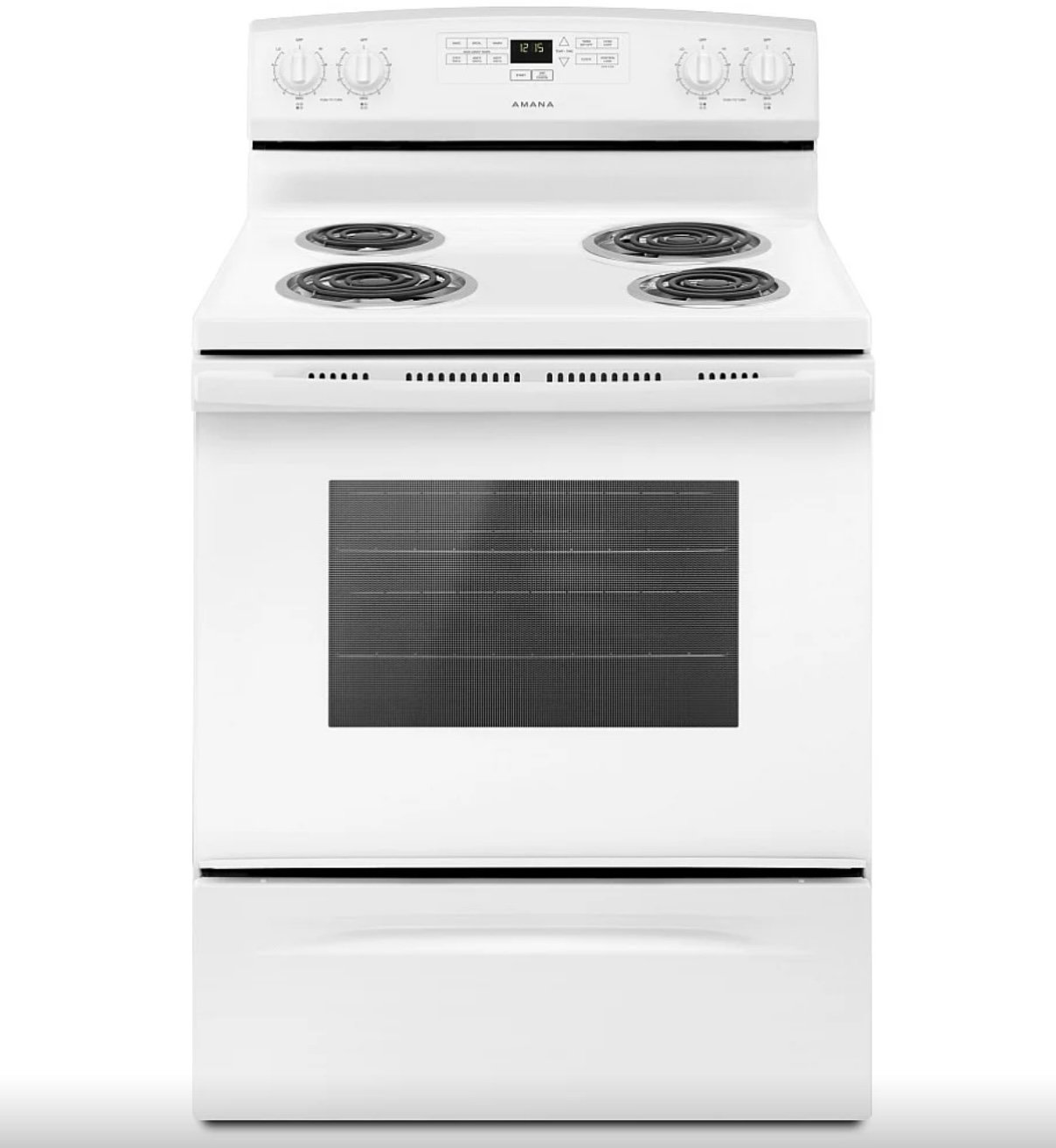 Amana “30” White Free Standing Coil Top Range
