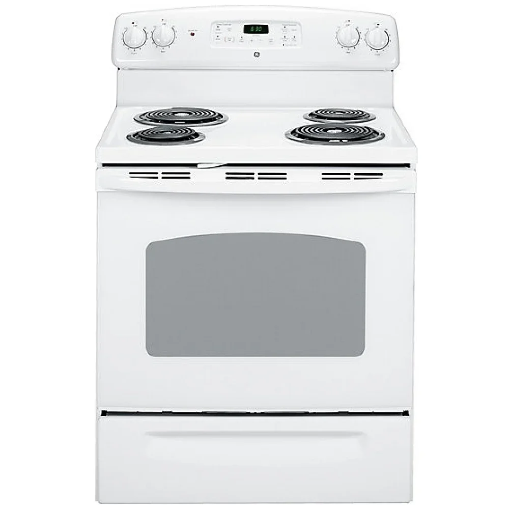 GE "30" White Freestanding Coil-Top Range
