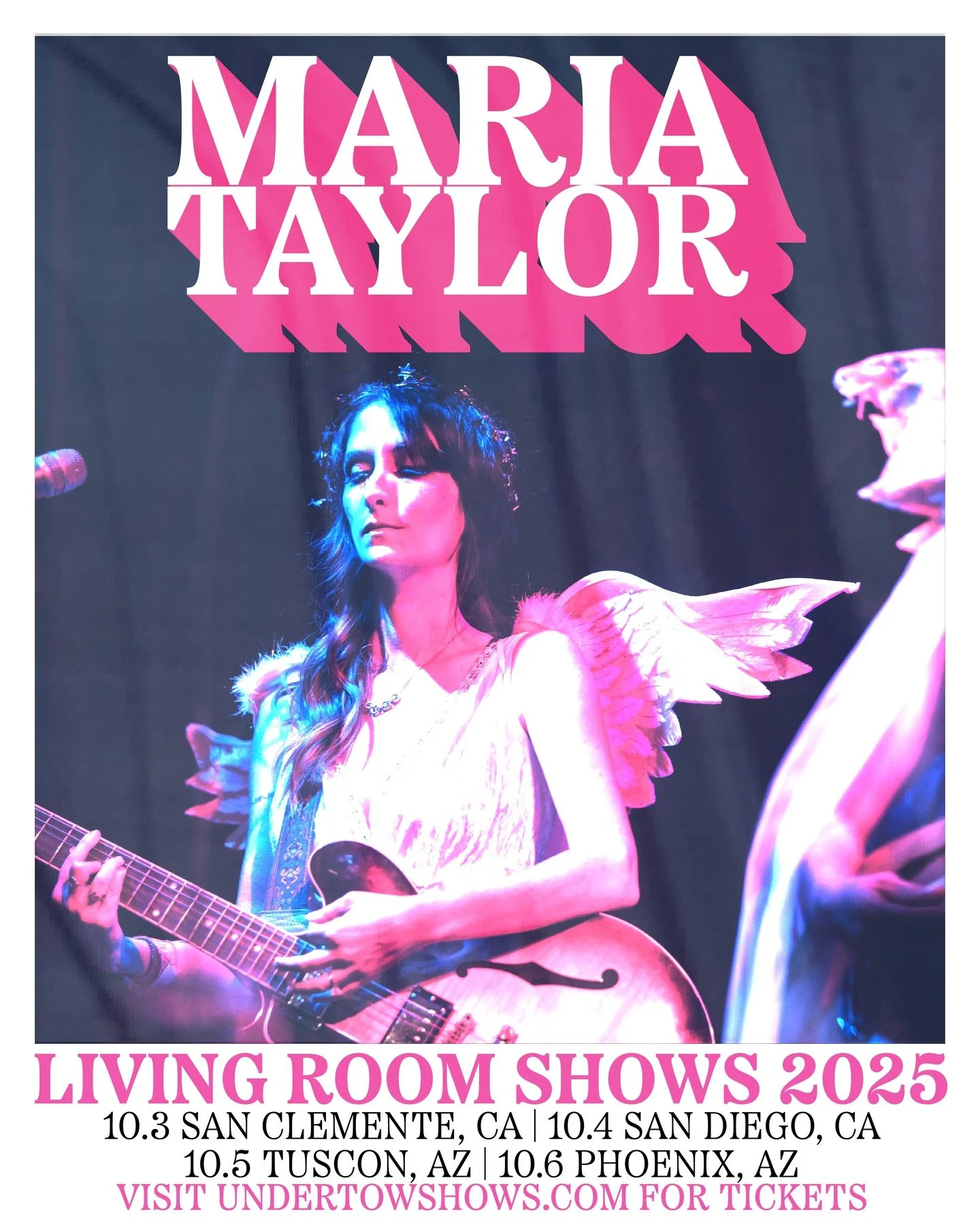 @mariataylor1111&rsquo;s Living Room Shows 2025 are coming up on the West Coast:

10.3 &ndash; San Clemente, CA
10.4 &ndash; San Diego, CA
10.5 &ndash; Tucson, AZ
10.6 &ndash; Phoenix, AZ

Don't miss out! Grab your tickets now.

Tickets &rarr; undert