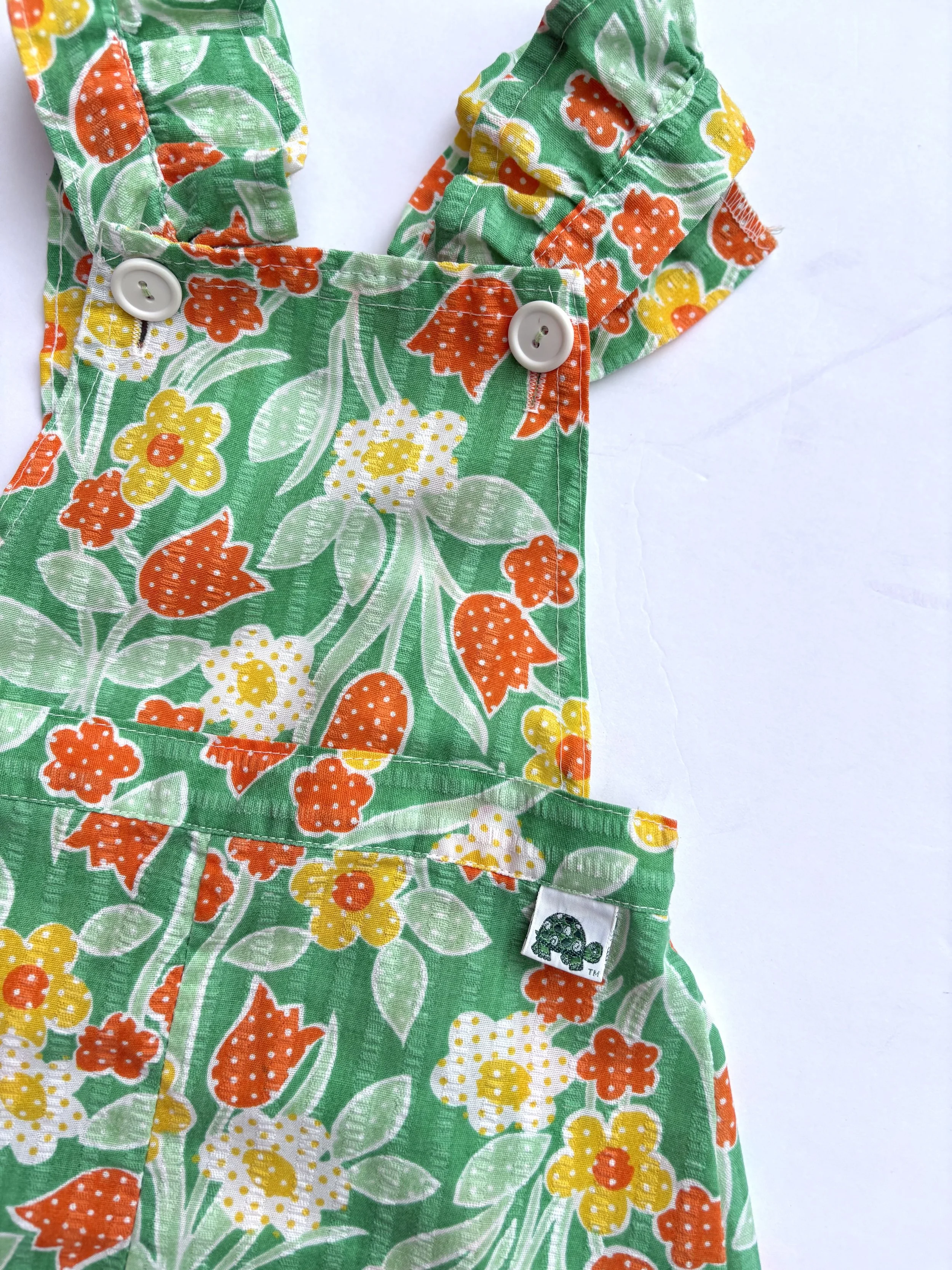 VINTAGE 1970'S FLORAL RUFFLE ROMPER