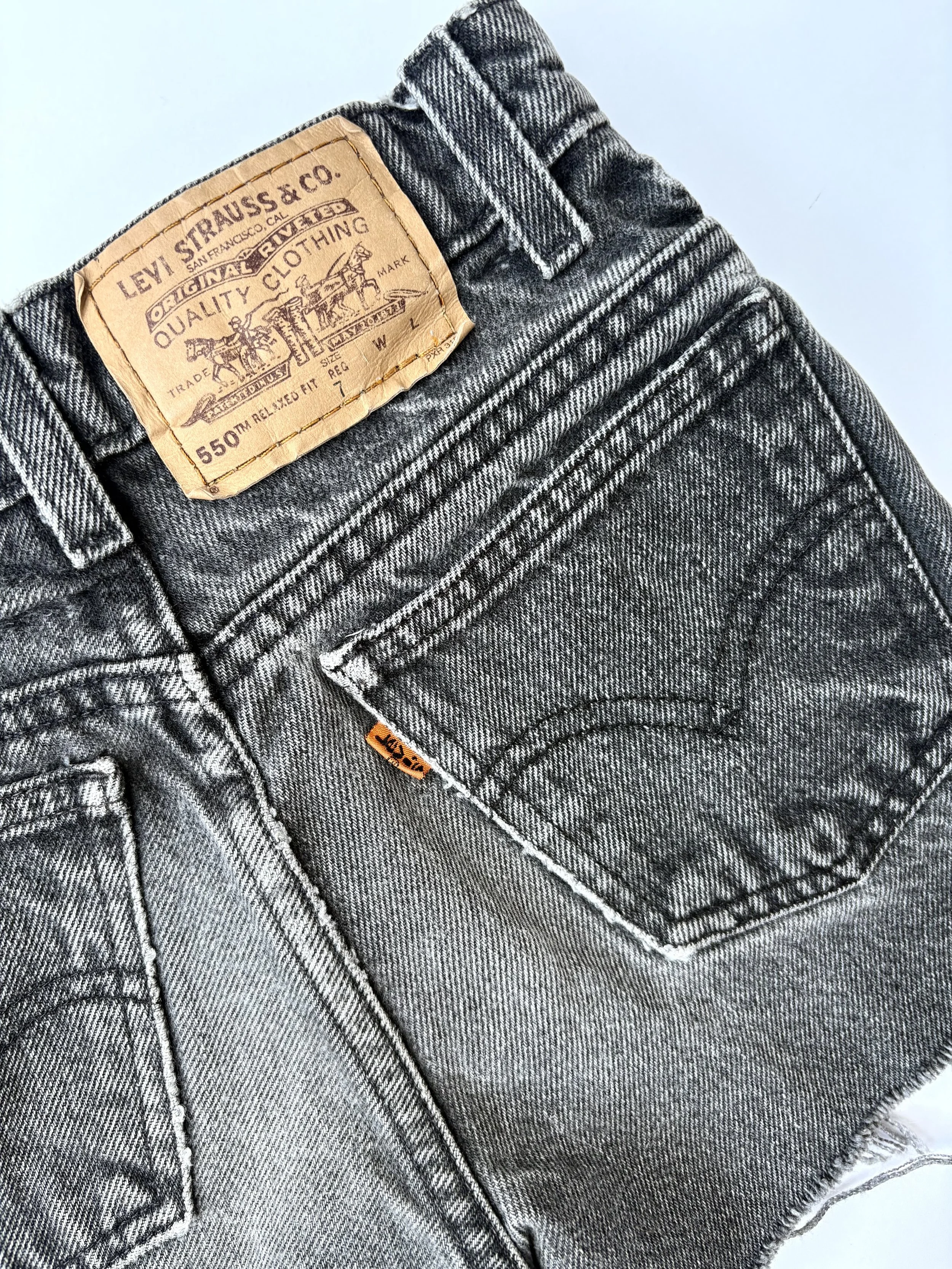 VINTAGE BLACK LEVIS CUTOFF SHORTS