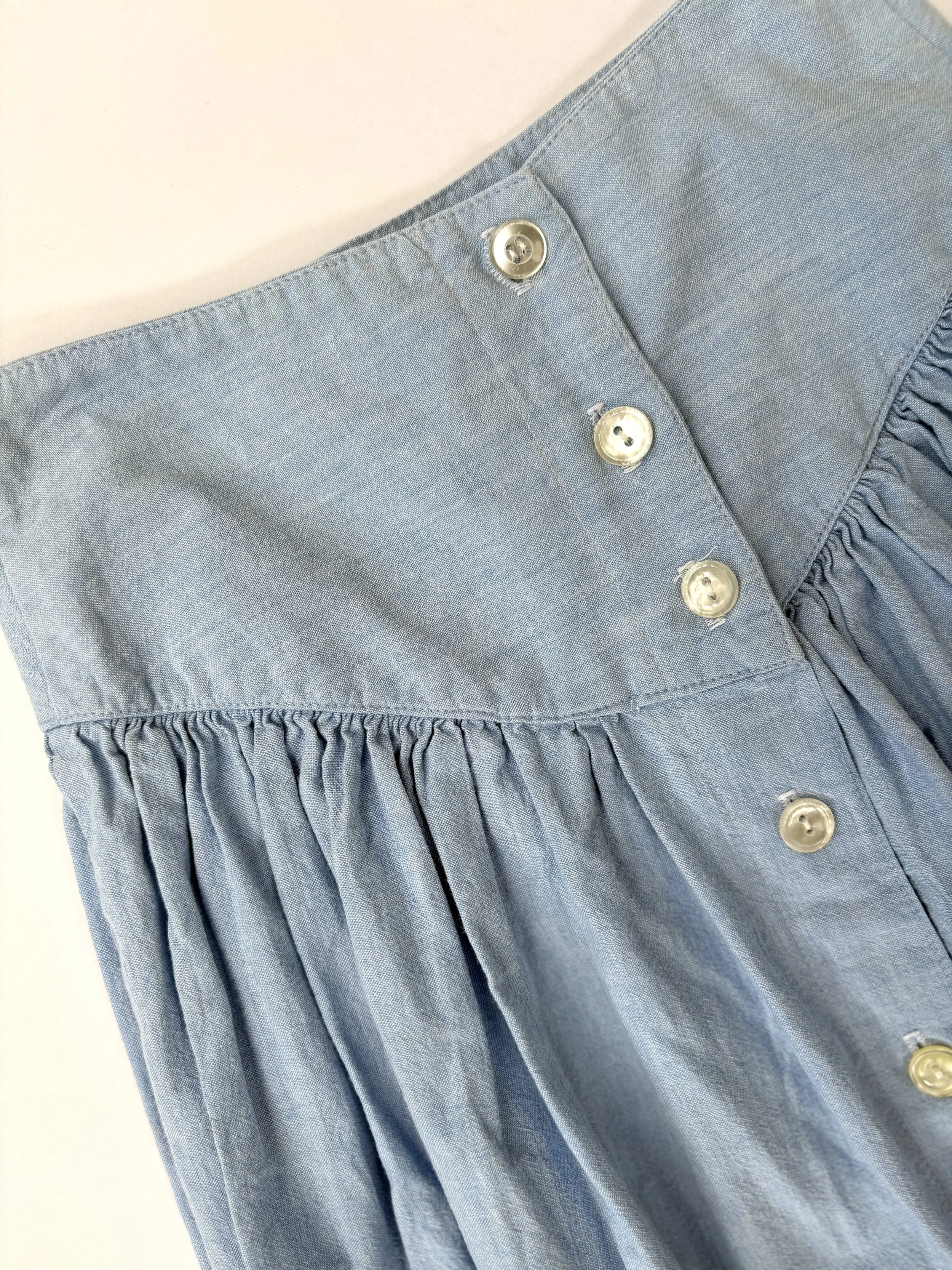 VINTAGE CHAMBRAY EYELET SKIRT