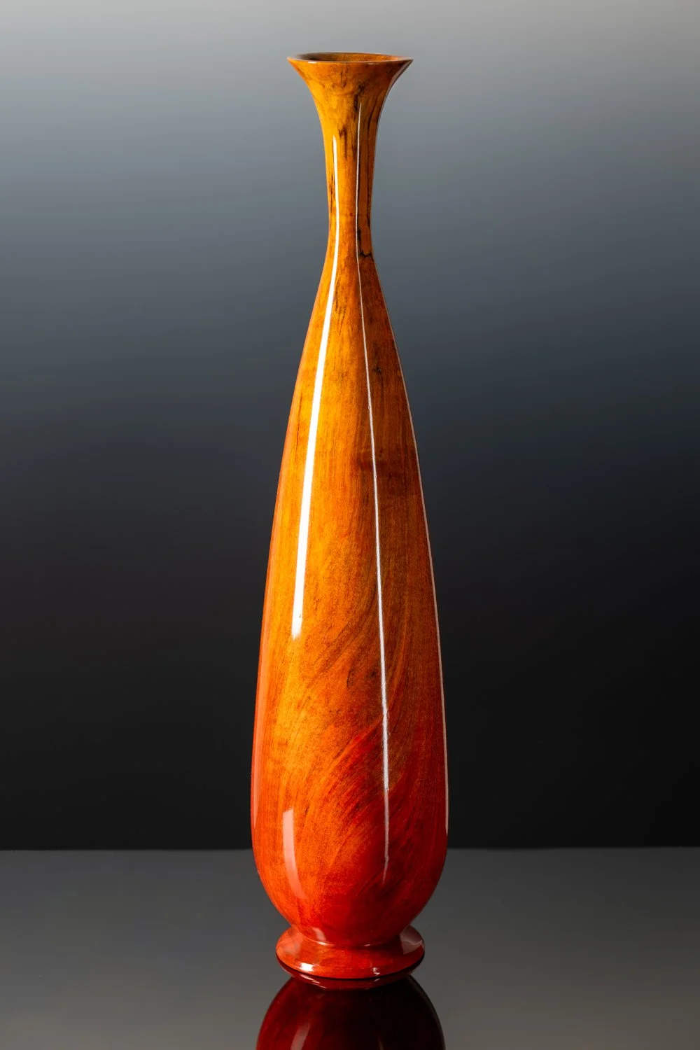 "The Fire Within"" | Maple
| Hollow Form, 3.5" x 15.5" h | Dyed, Lacquered & Buffed
