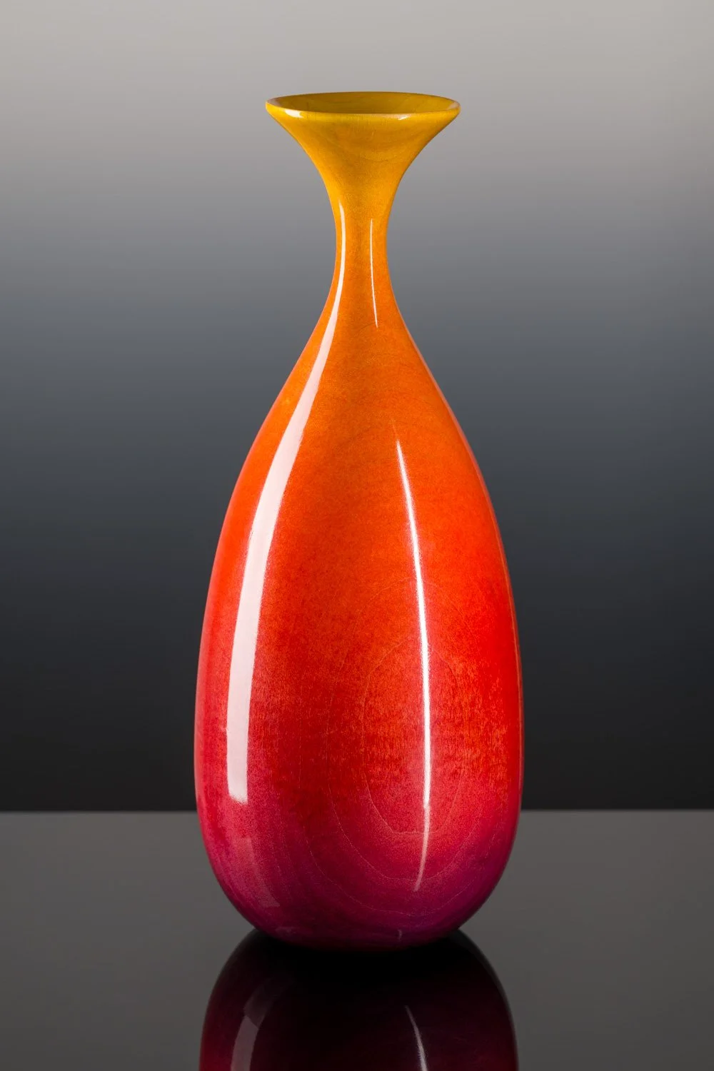 "Little Friendly Vase" | Maple
| Hollow Form, 4" x 11" h | Dyed, Lacquered & Buffed