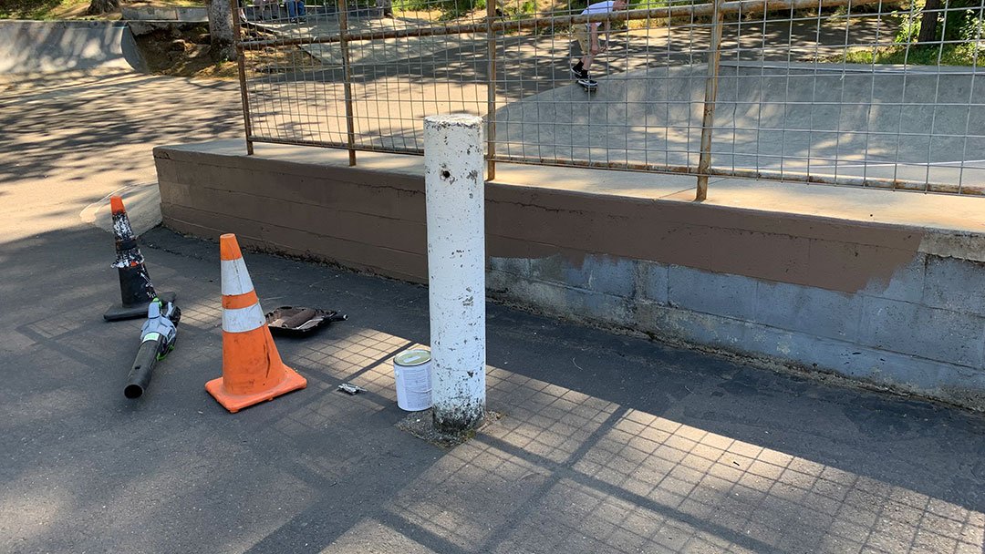 Painting the cinderblock wall