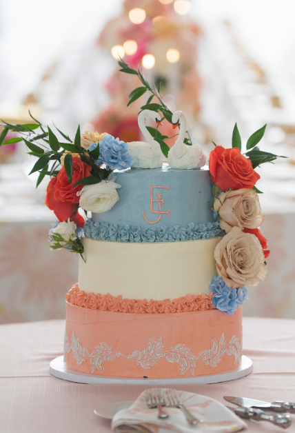 3 tiered wedding cake