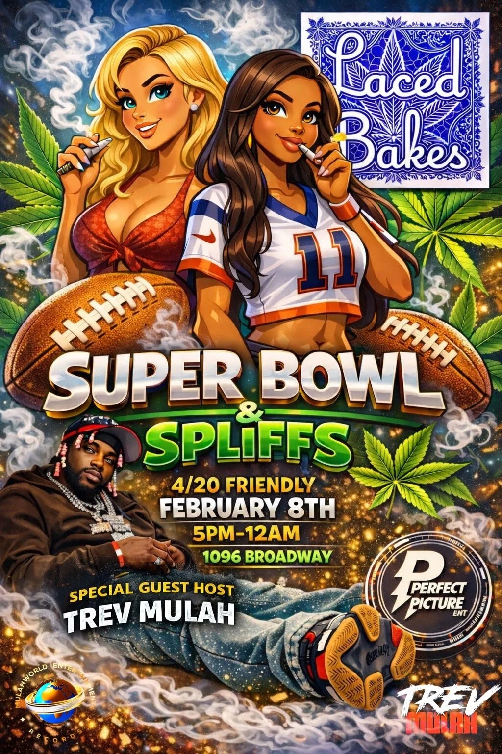 SUPER BOWL & SPLIFFS • Hosted and live performance by Trev Mulah