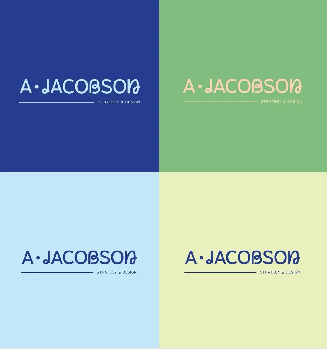 Excited to share the fresh new branding designed for @ajacobson.co , a web and strategy design expert! ✨ 

From logo design to colour palette, this identity reflects their innovative approach to strategy and design. 

👉🏻 Swipe to see how we brought