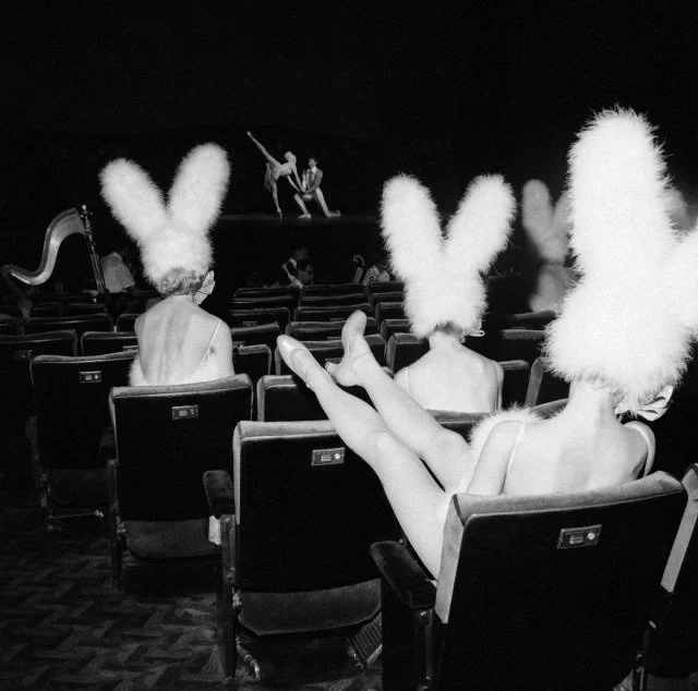 Bunny-eared Rockettes relax during a rehearsal of the Easter show at New York&rsquo;s Radio City Music Hall on April 5, 1966 | Anthony Camerano