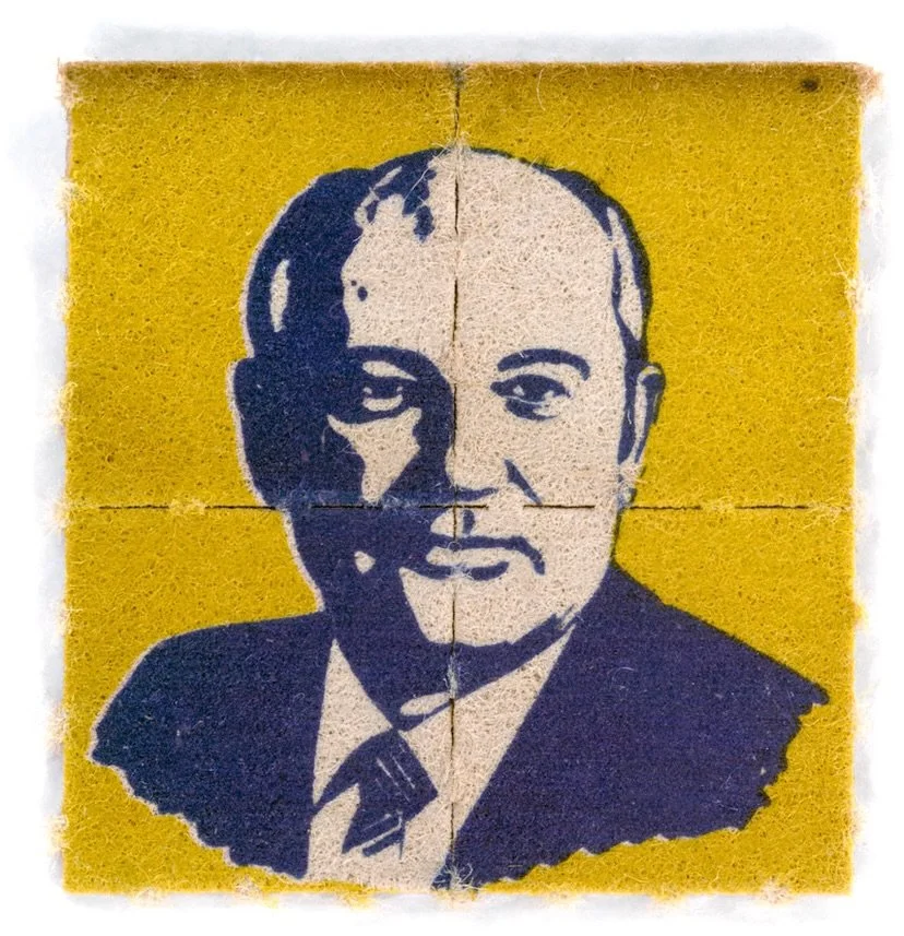 1980s Gorbachev Blotter Paper Art