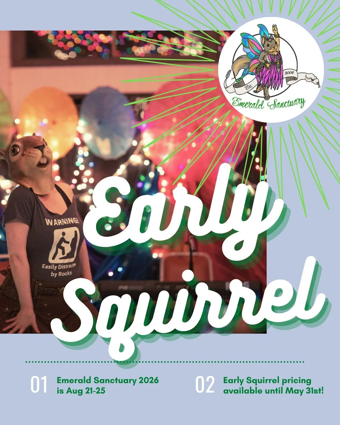 August is for dancing in the desert. 🏜️

If you&rsquo;ve been thinking about coming to camp, now is the time to register for the Early Squirrel rate. Here is a quick look at the registration windows to keep on your radar for your summer planning:

?