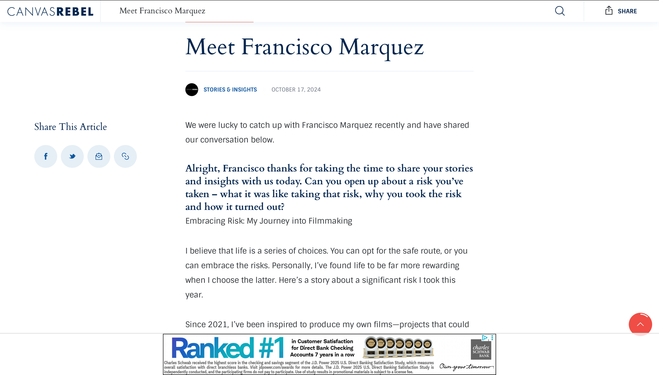 Canvas Rebel interviews Francisco Marquez