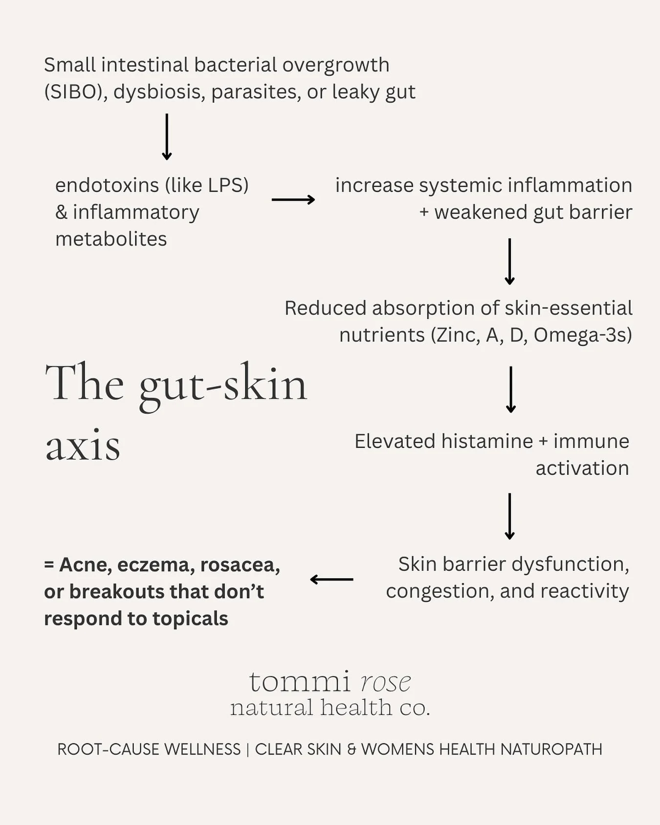 If your skin won&rsquo;t clear no matter how many products you try &mdash; it&rsquo;s probably not just your skin.

When the gut is inflamed, overgrown, or imbalanced, it releases endotoxins that trigger systemic inflammation and nutrient deficiencie