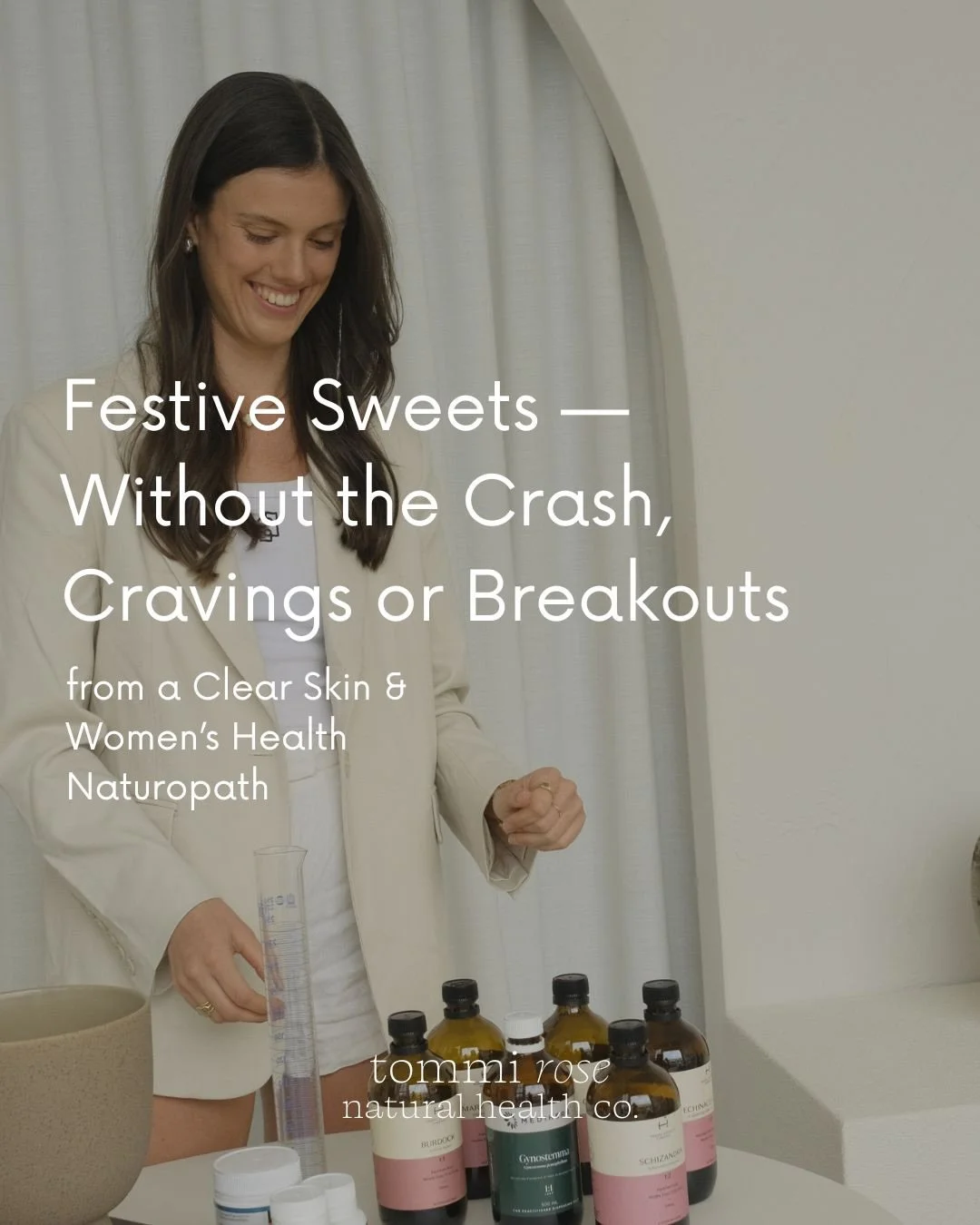 Festive sweets don&rsquo;t have to come with the crash.
Or the cravings.
Or the breakouts that show up a few days later.

When your treats include protein, fibre, healthy fats and anti-inflammatory ingredients,
your blood sugar stays steadier,
your g