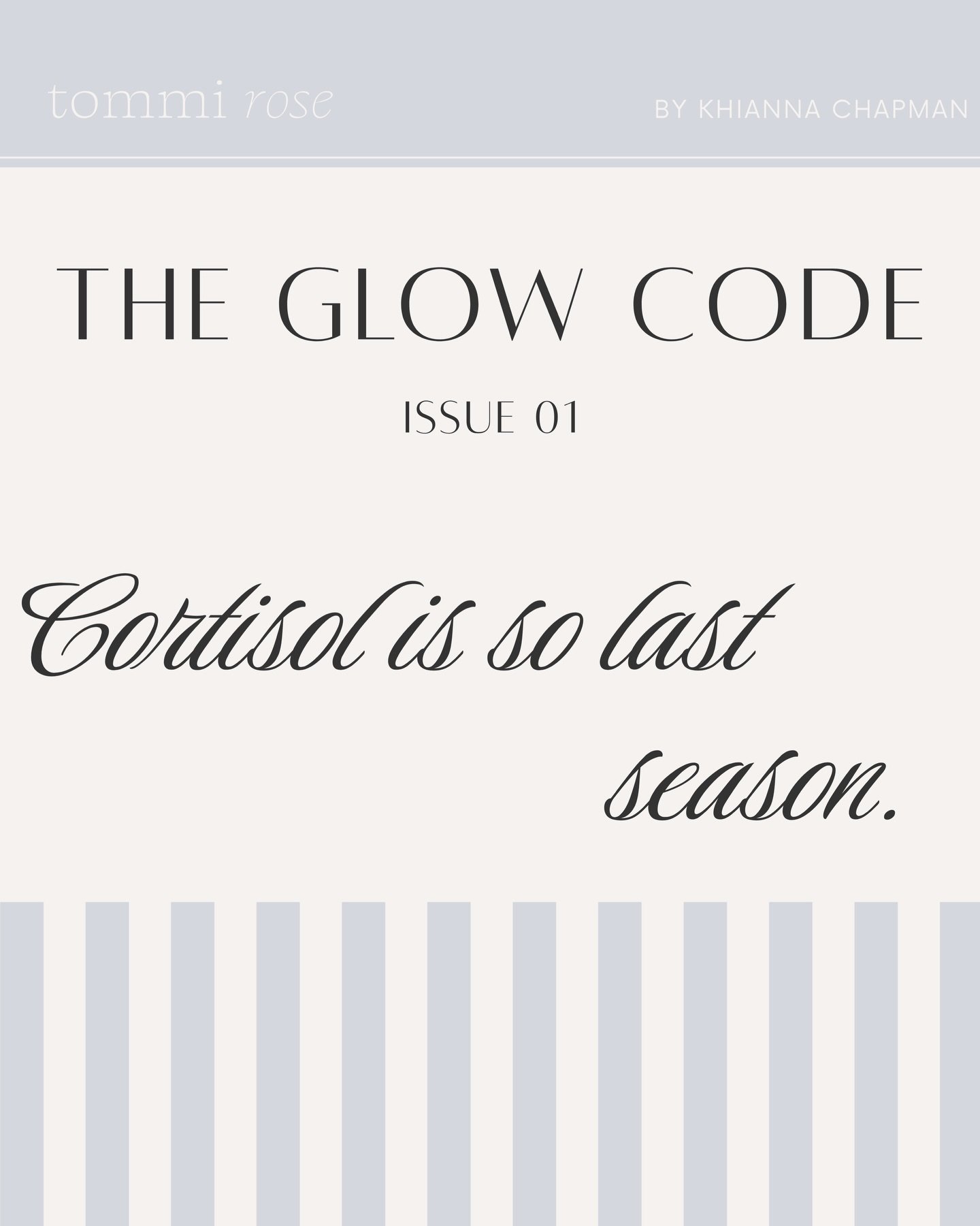 Cortisol is not a personality trait.

We&rsquo;re not romanticising dysregulation in 2026.

Full edit in this week&rsquo;s The Glow Code.

Maintenance era only. 💋

#womenshealth #hormonehealth #highfunctioningwomen #nervoussystemregulation #wellness