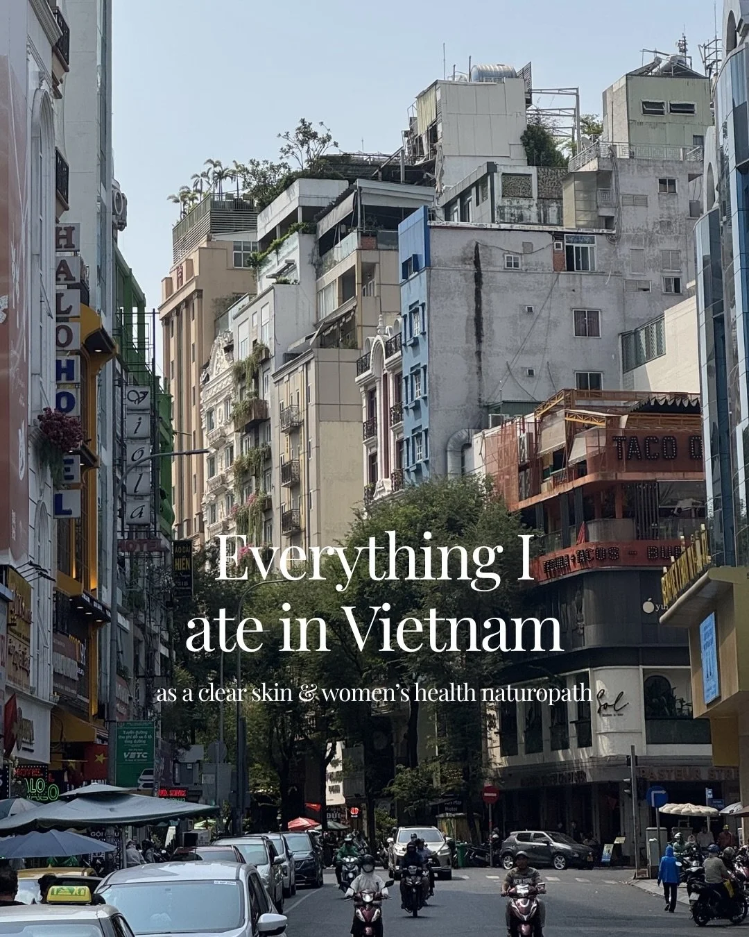 Everything I ate in Vietnam 🤍

Rice, fresh herbs, slow-cooked broths, simple proteins, fruit &mdash; nothing extreme, just food that&rsquo;s easy to digest and incredibly nourishing.

My gut felt calmer.
My energy was steady.
My skin stayed clear.

