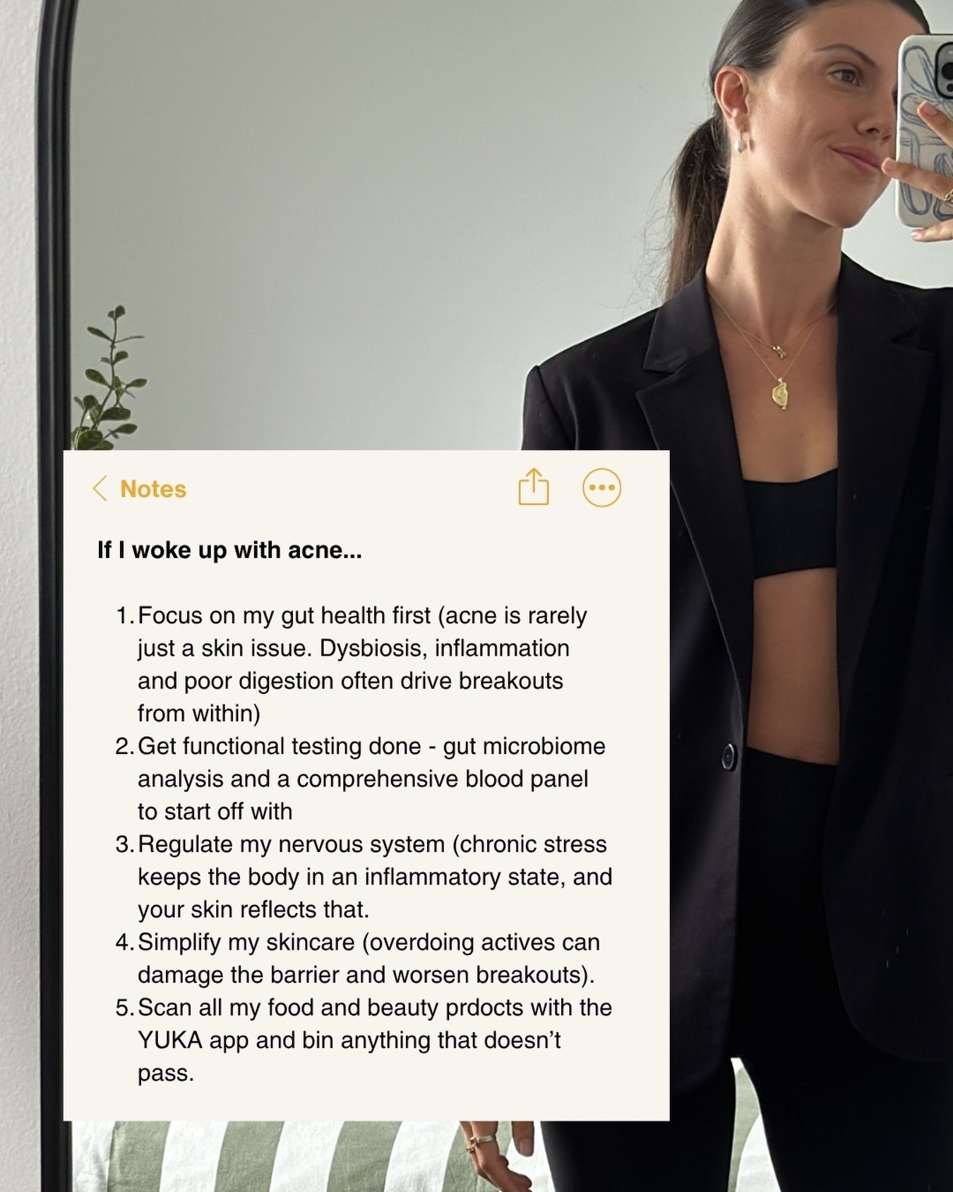 If I woke up with acne tomorrow, I wouldn&rsquo;t panic.
I&rsquo;d get strategic.

Because breakouts aren&rsquo;t random they&rsquo;re feedback.

Most people jump straight to skincare or cut everything out of their diet&hellip;
but if you don&rsquo;t