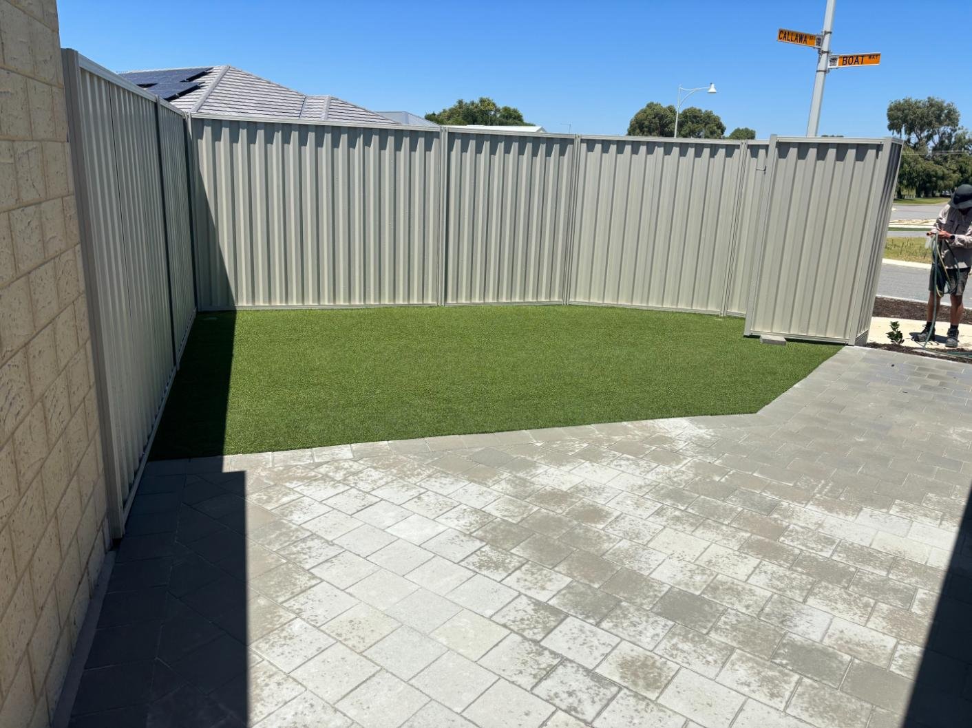paving, artificial lawn, fake lawn