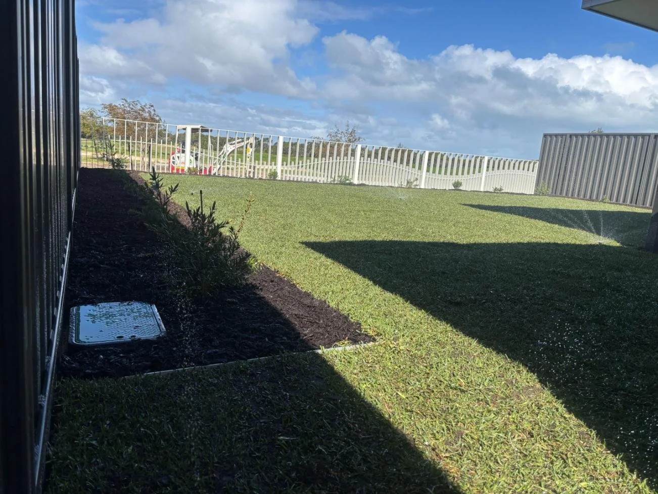 natural lawn, reticulation, garden, plants