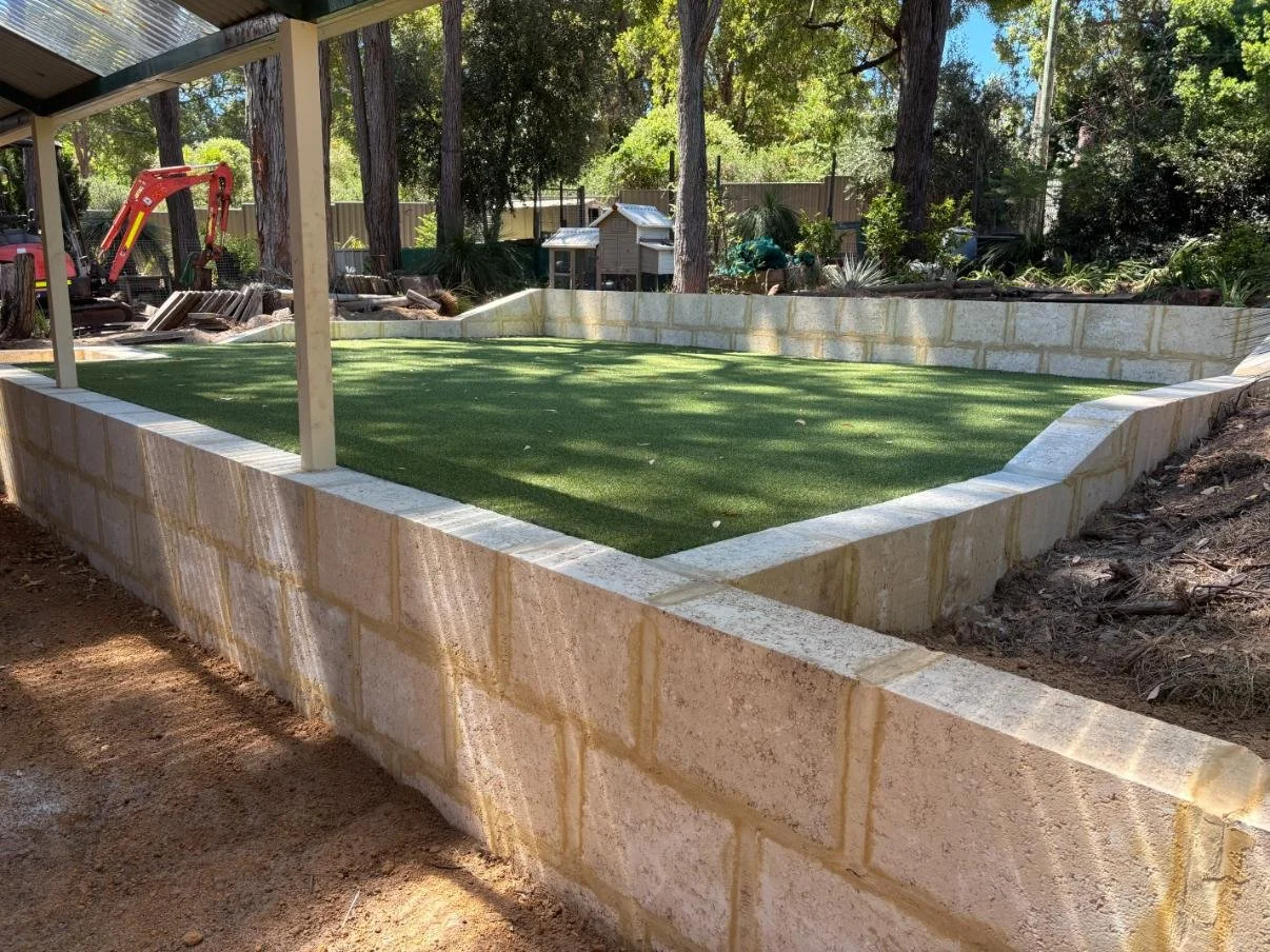 limestone walls, retaining wall