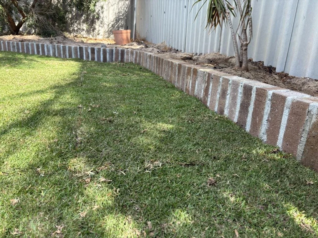 garden edging, recycled bricks