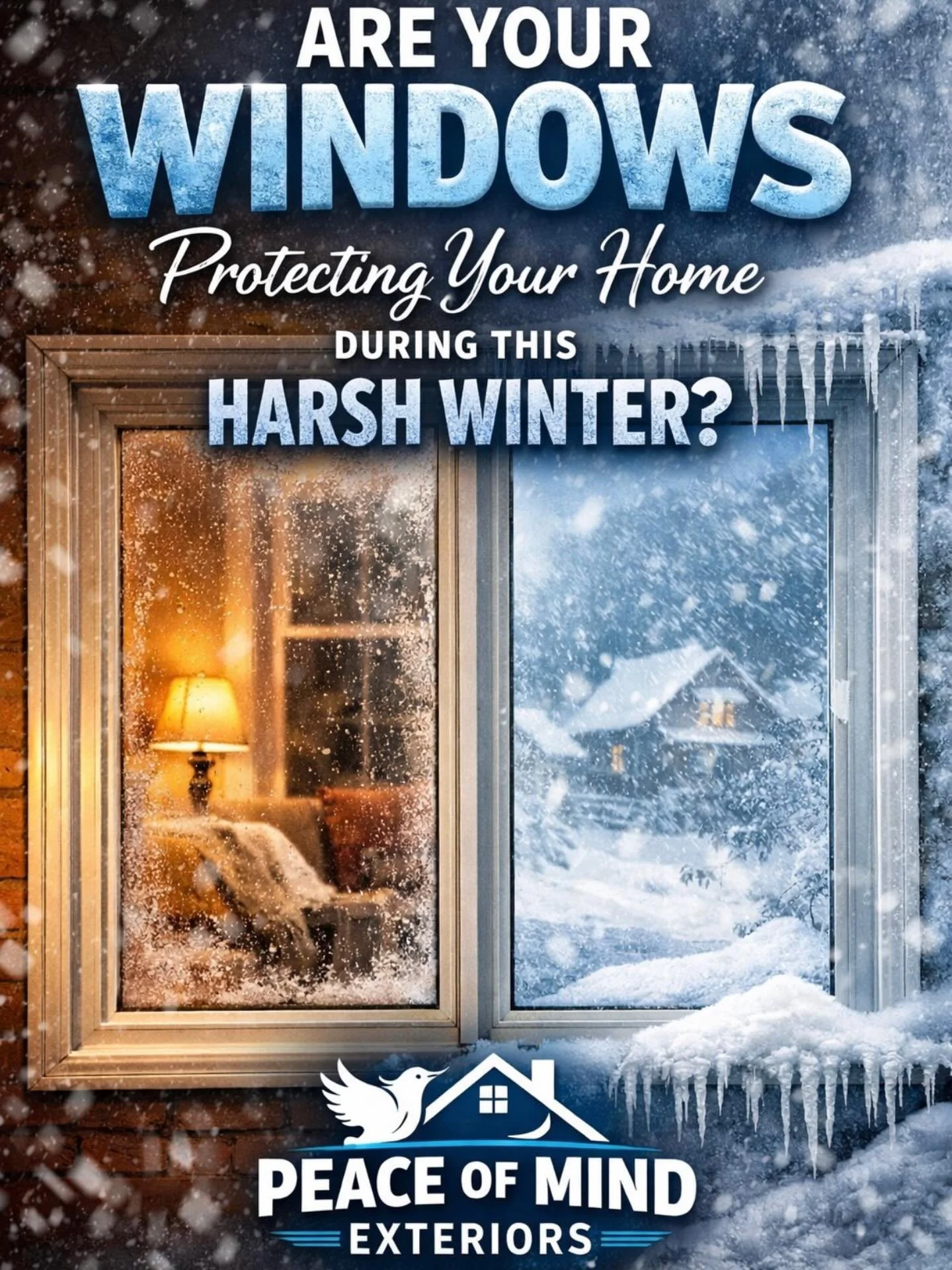 ❄️ ARE YOUR WINDOWS PROTECTING YOUR HOME THIS WINTER? 🏠

If you feel cold drafts&hellip;
If your glass fogs up&hellip;
If your furnace never stops running&hellip;

Your windows could be costing you money every single day.

At Peace of Mind Exteriors