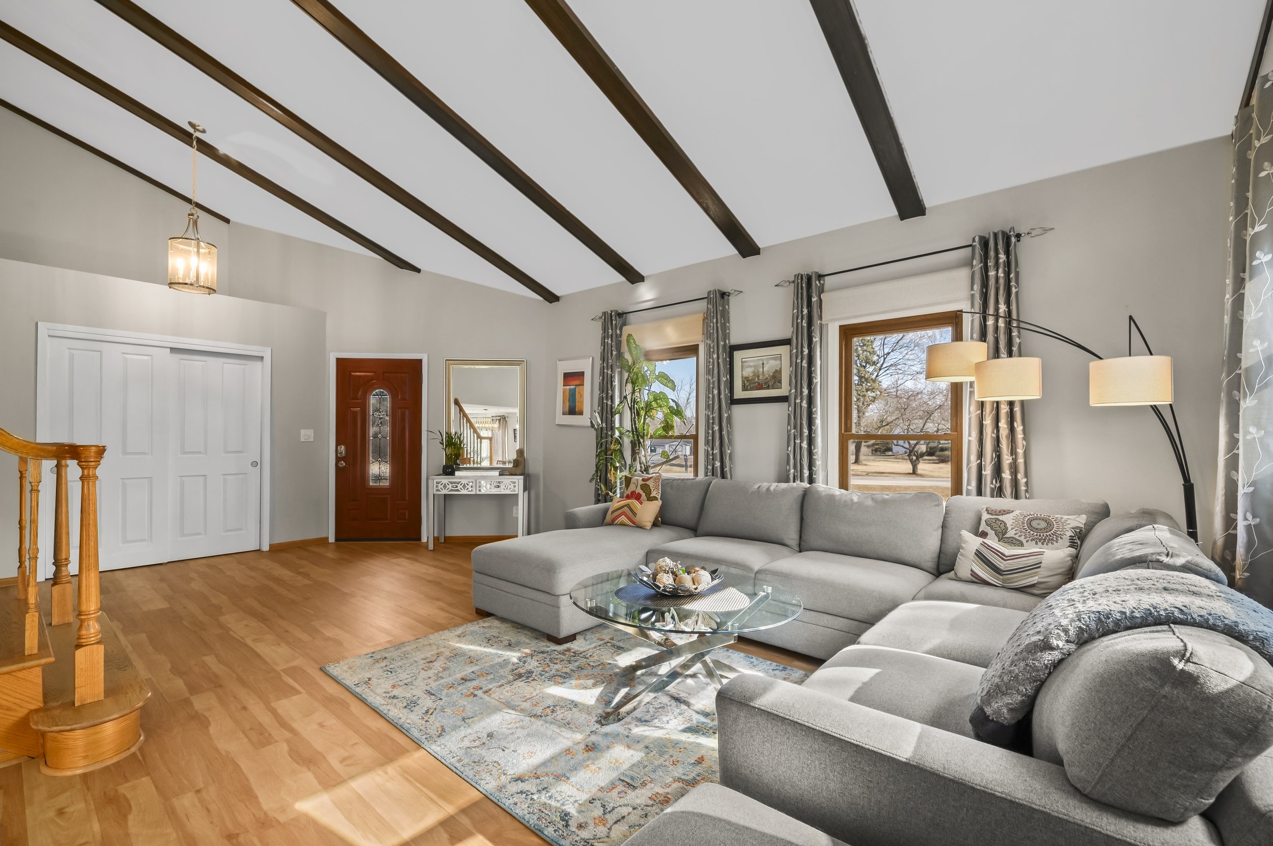 front entry into living room