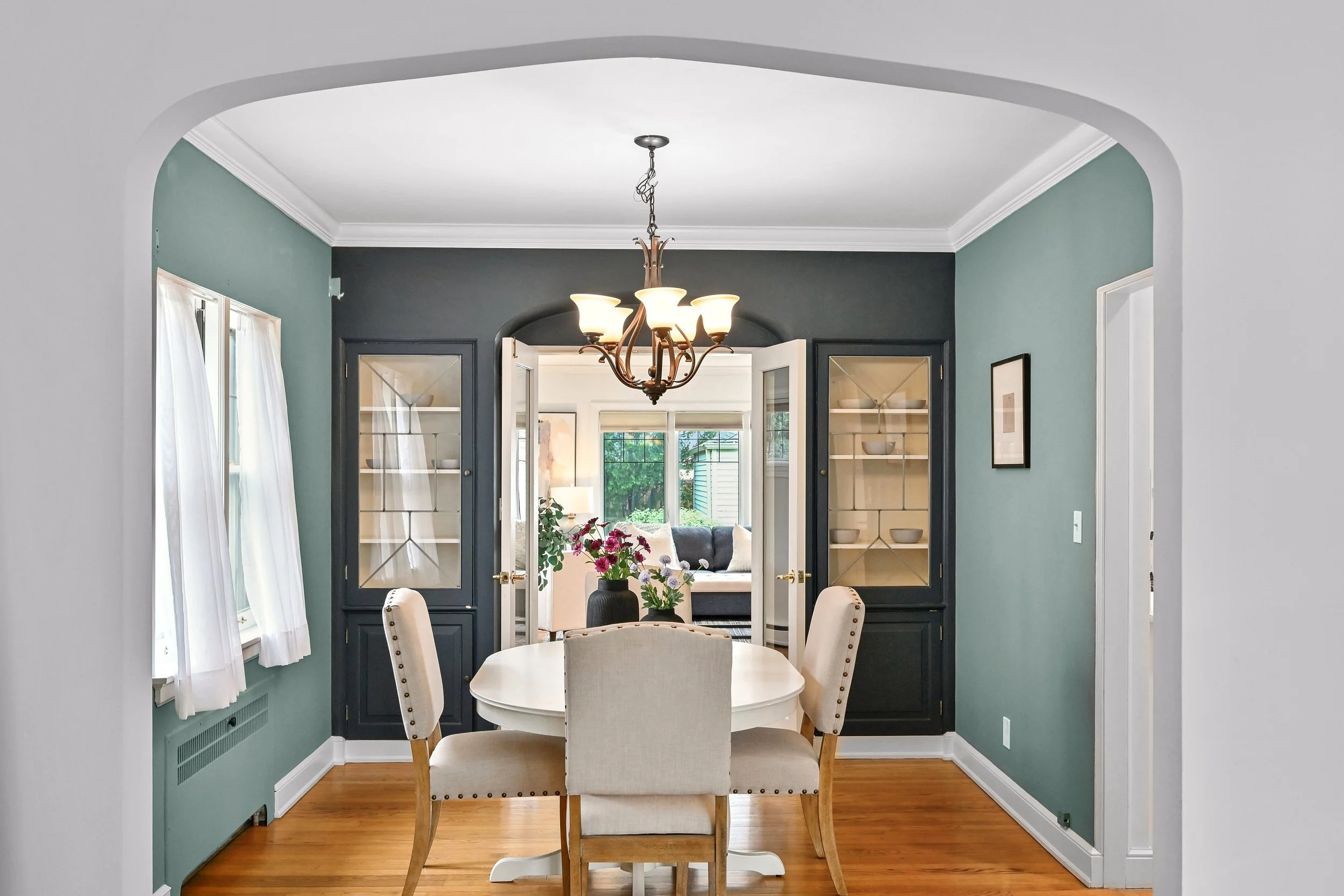 Modern kitchen featuring stainless steel appliances and quartz countertops