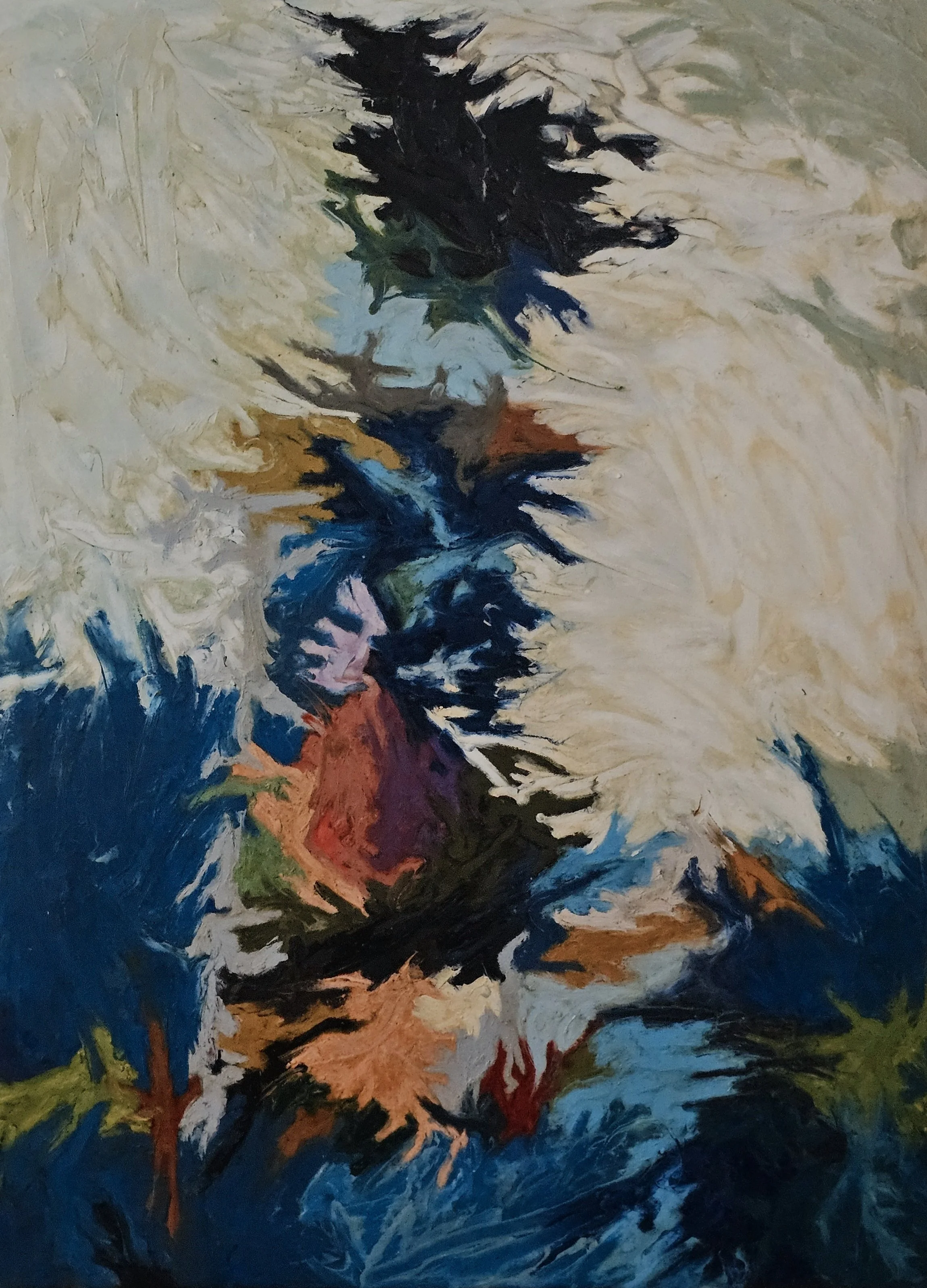 "Love waits", 2024. Oilsticks on canvas, 121 x 91 cm or 48 x 36 inches