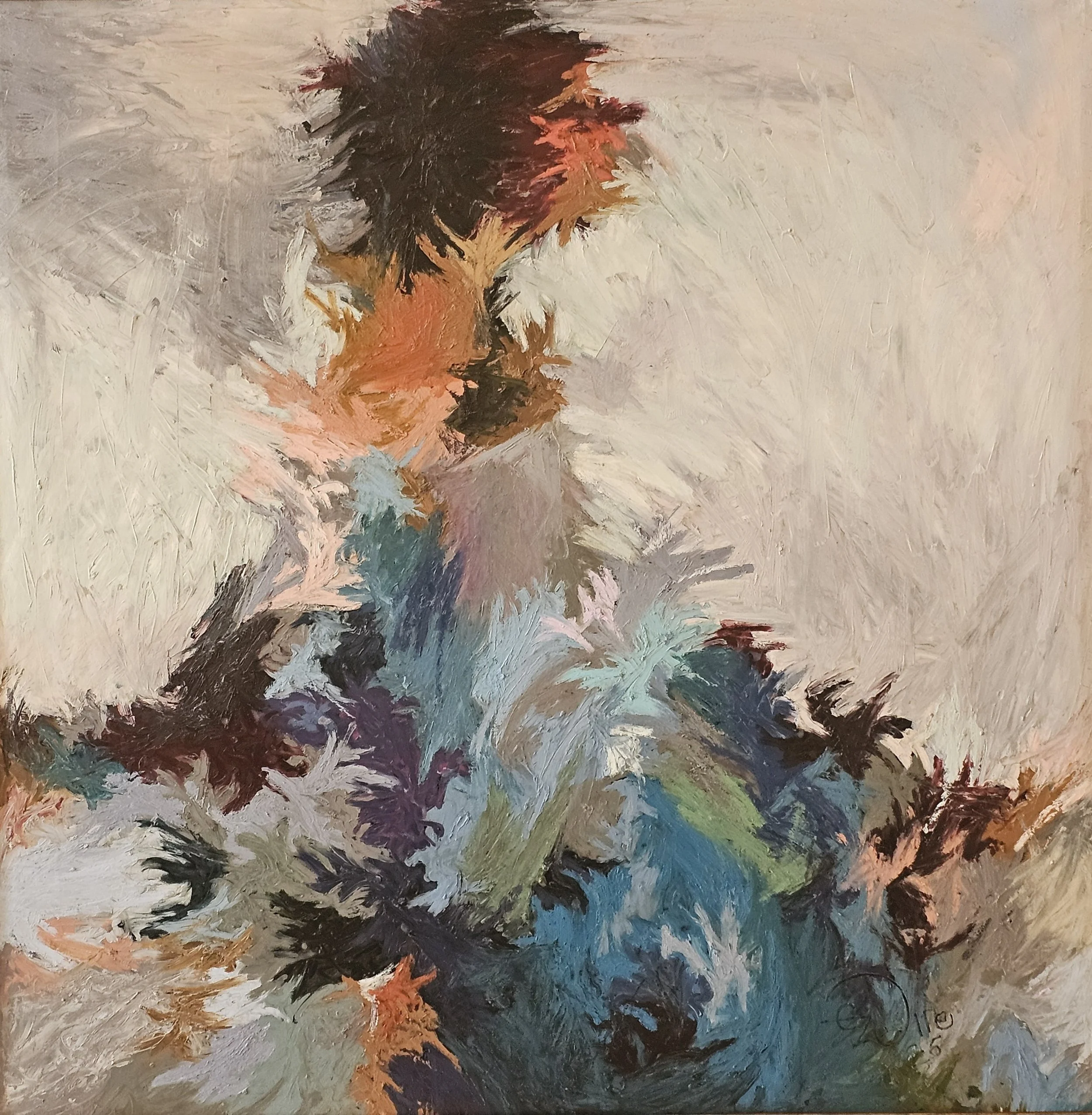 "Favour, 2026. Oilsticks on canvas,  54 x 54 inches 