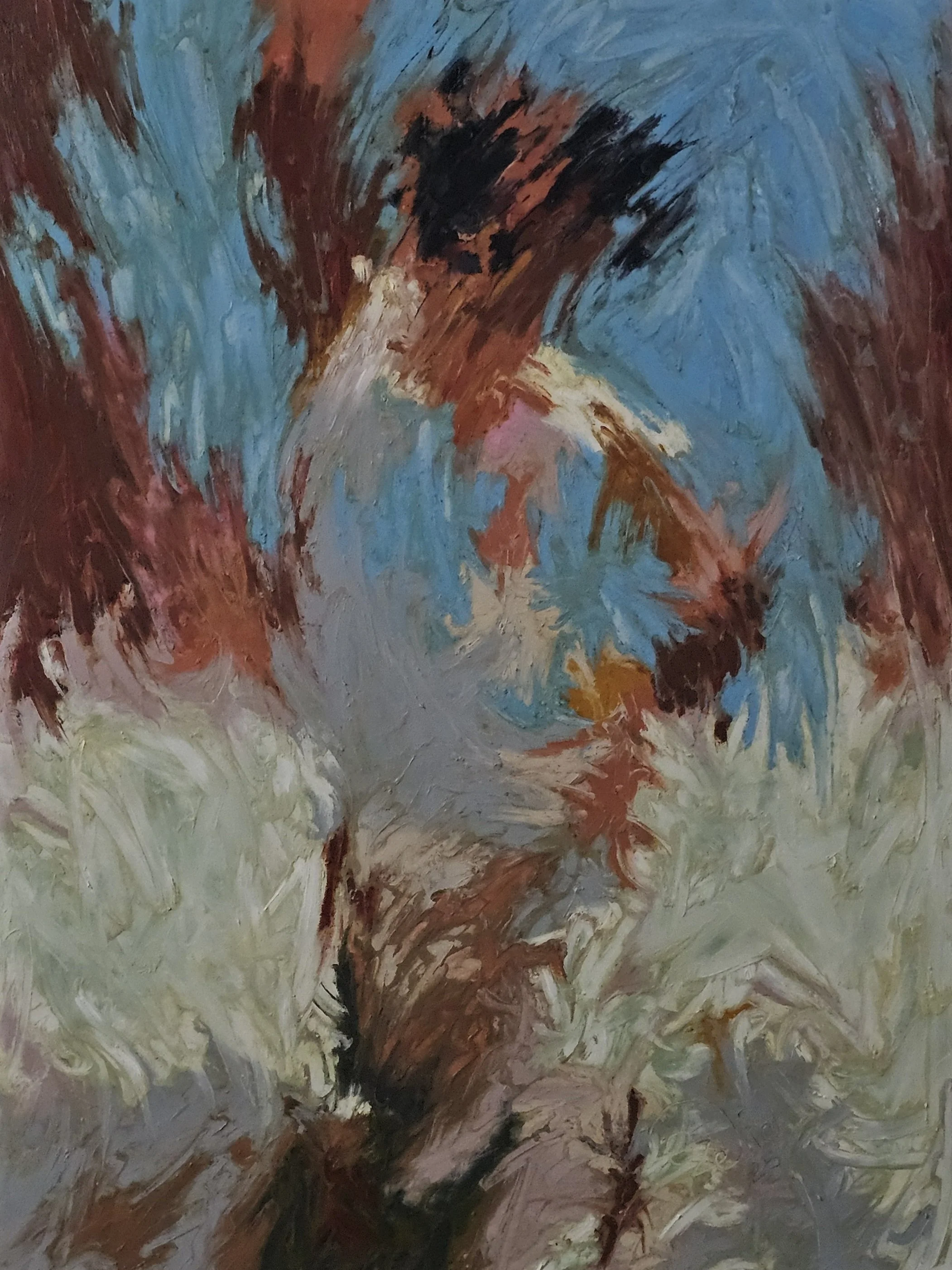 "Egwu ndi nne", 2024. Oilsticks on canvas, 121 x 91 cm or 48 x 36 inches