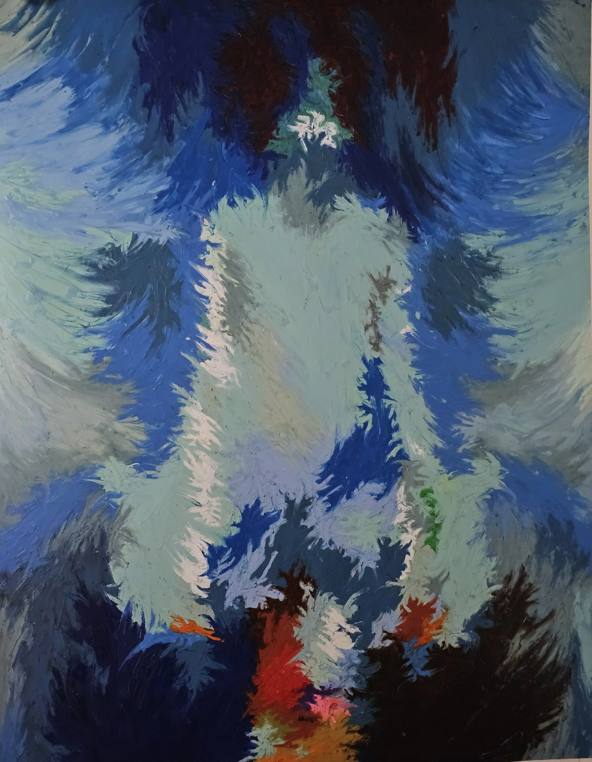 "New Season", 2025. Oilsticks on canvas, 106 x 114 cm or 41 x 44 inches 