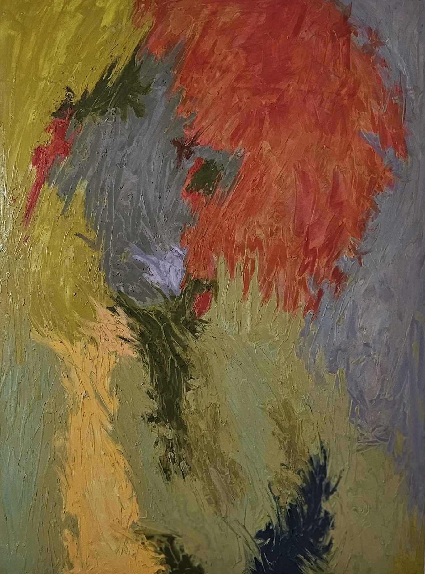 "Kiss me quickly" , 2025. Oilsticks on canvas, 121 x 91 cm or 48 x 36 inches